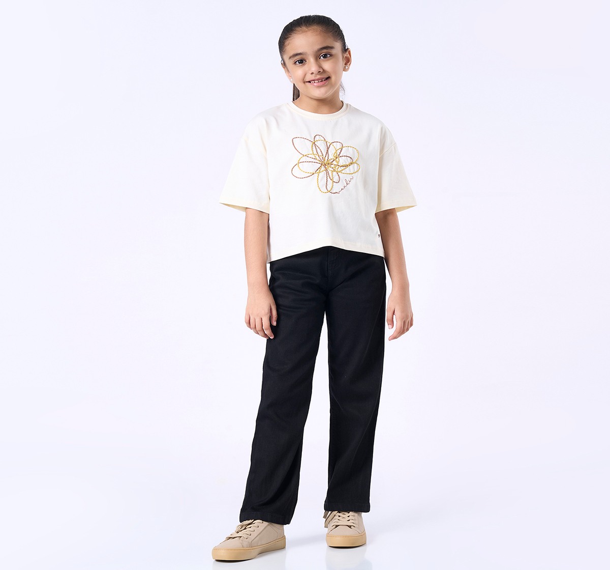 Ed-a-Mamma Kids Girls T-Shirt Off White