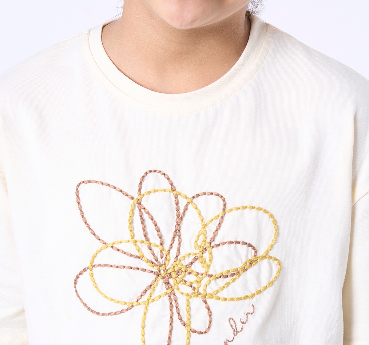 Ed-a-Mamma Kids Girls T-Shirt Off White