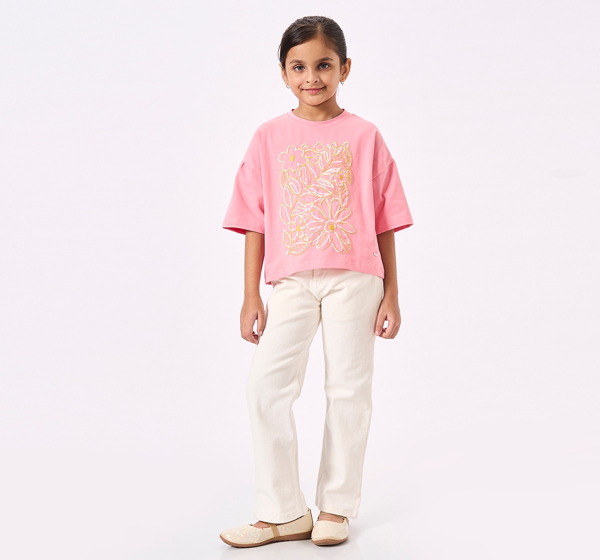 Ed-a-Mamma Kids Girls T-Shirt Coral