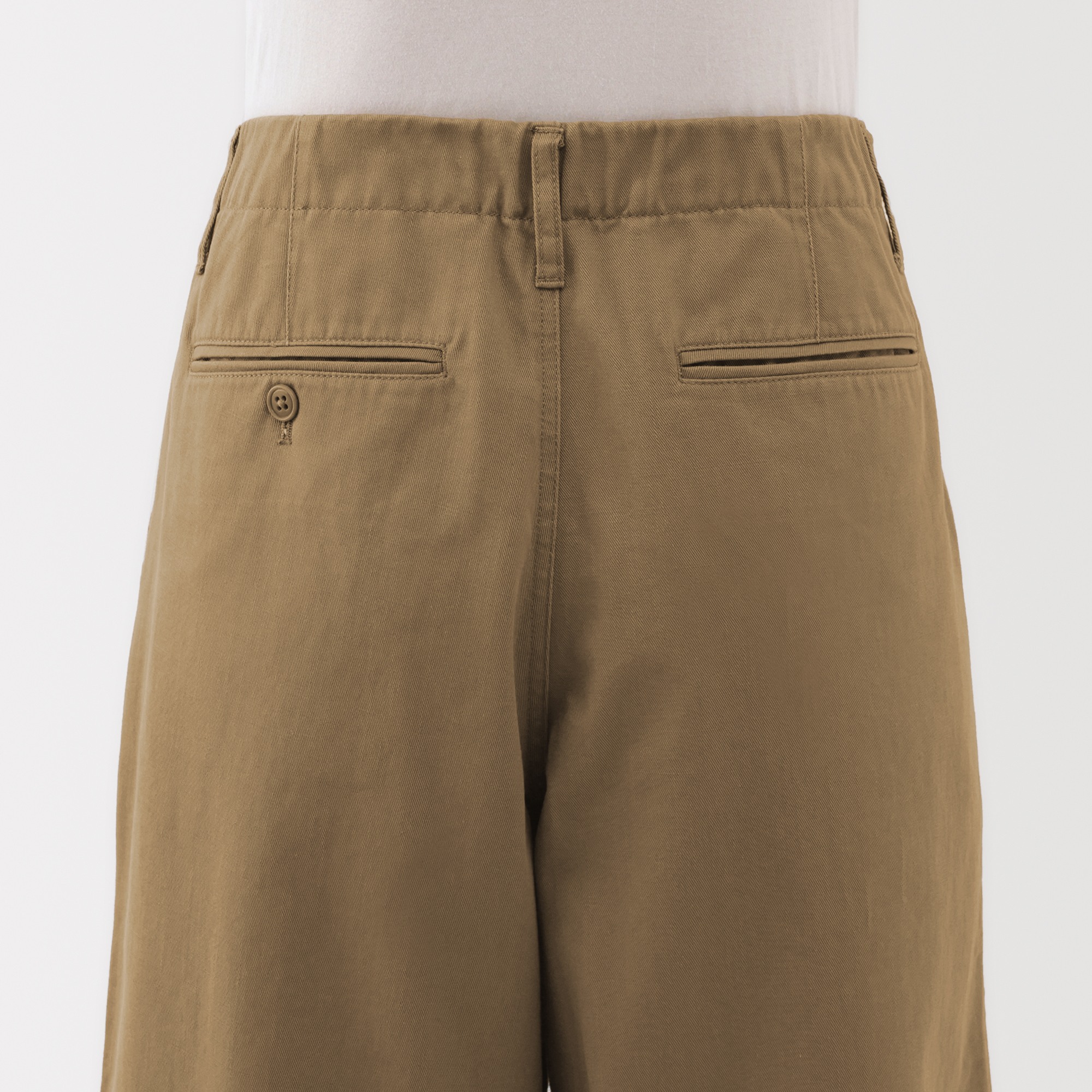 W's Slub yarn chino pleated wide pants