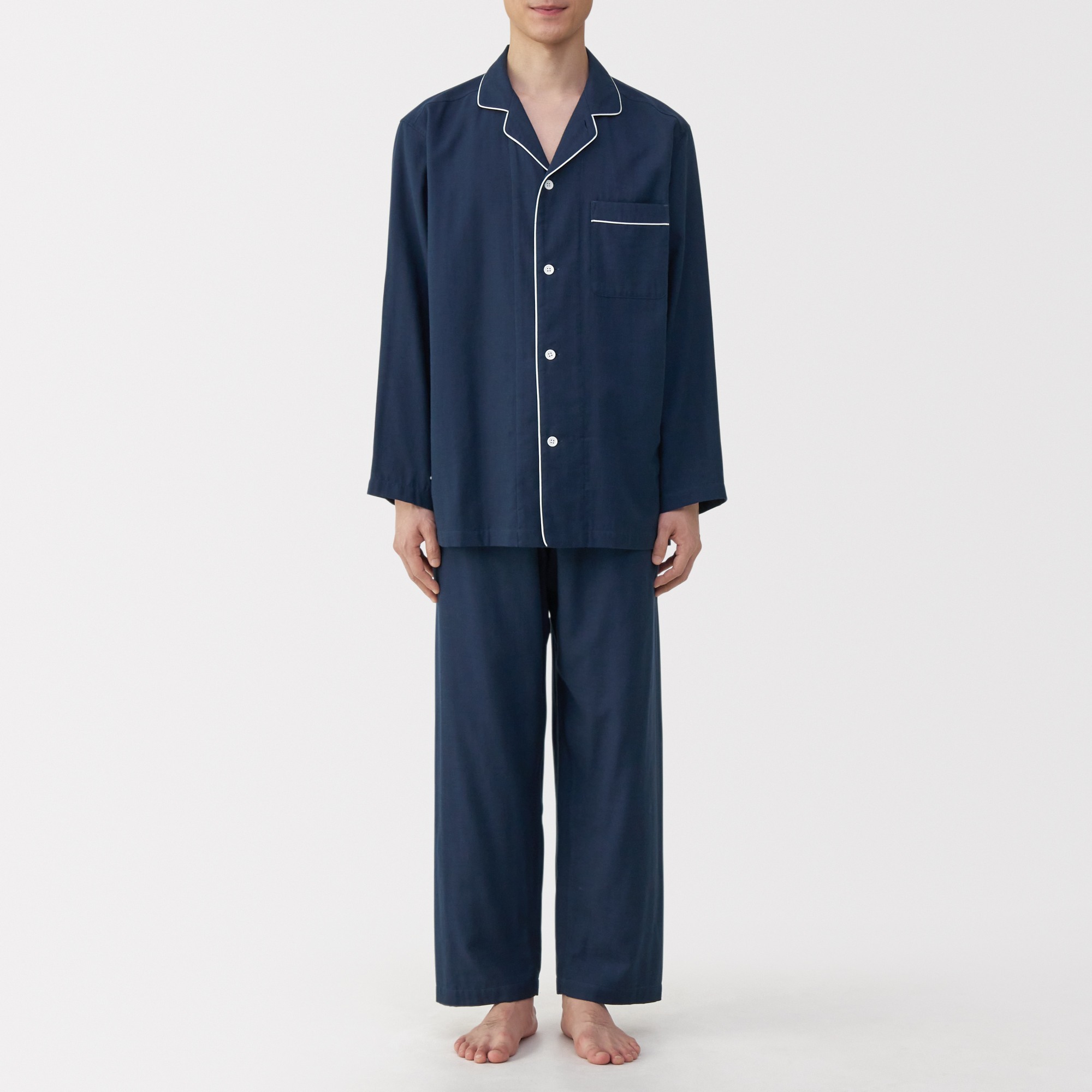 M's Side seamless Double gauze L/Slv pajamas