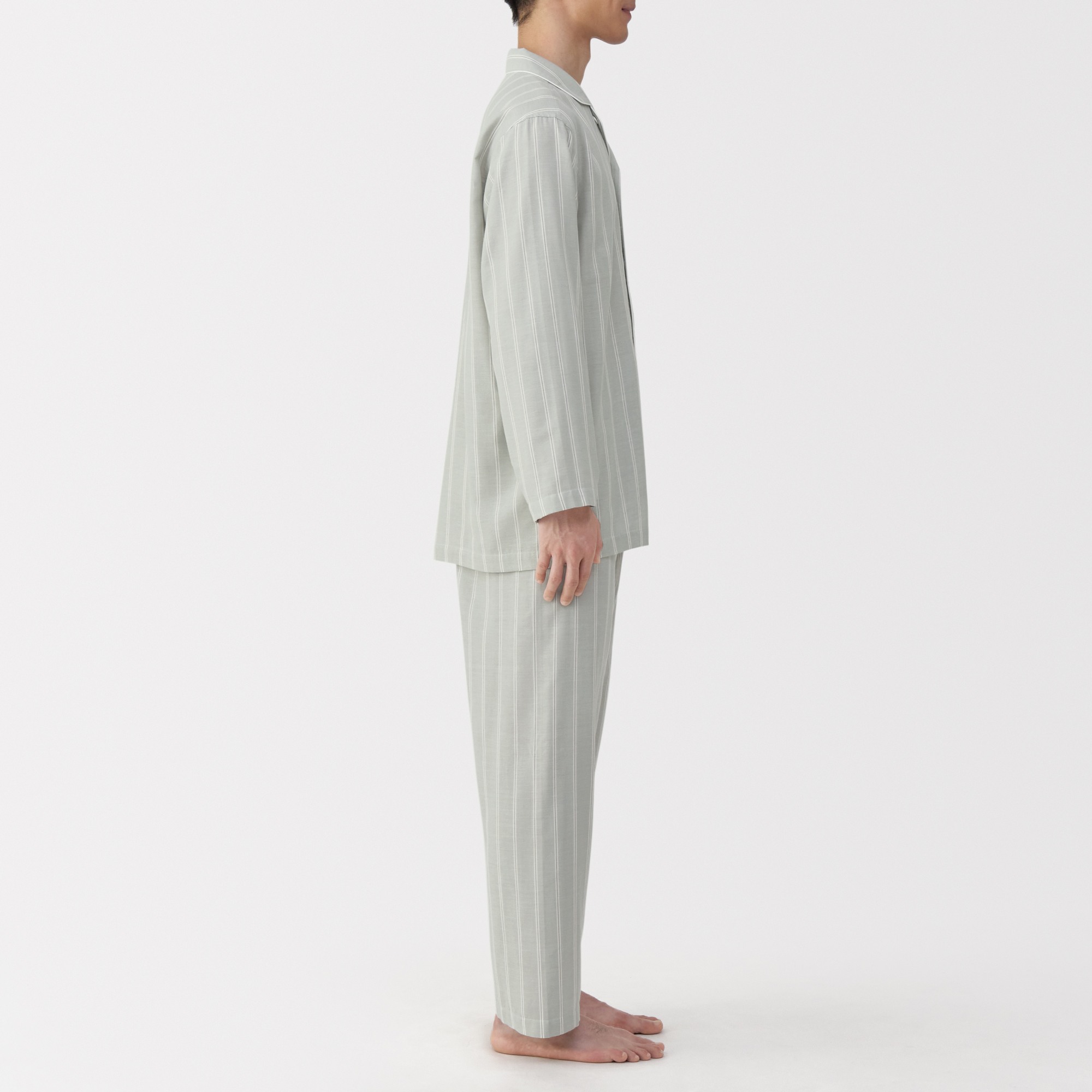 M's Side seamless Double gauze L/Slv pajamas