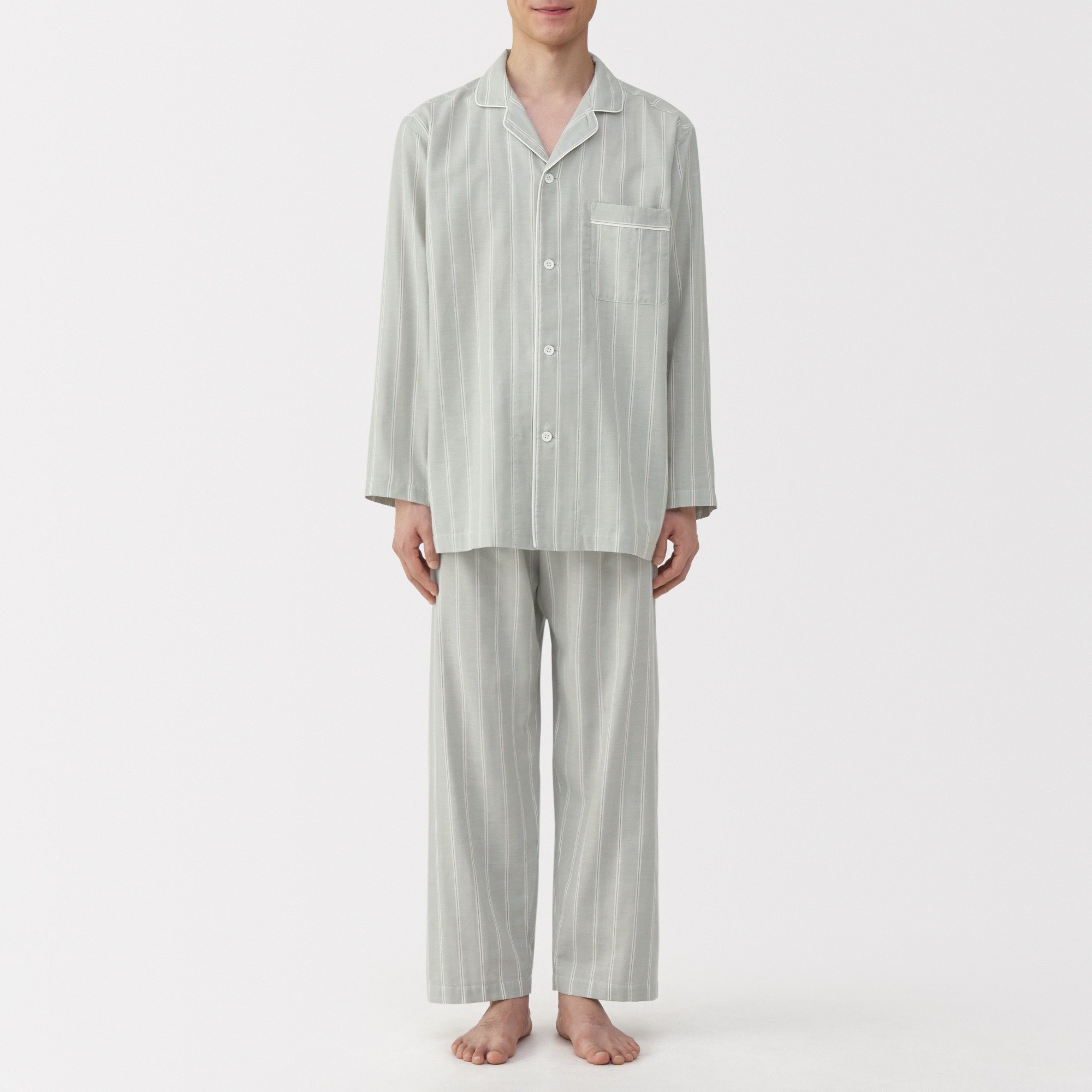 M's Side seamless Double gauze L/Slv pajamas