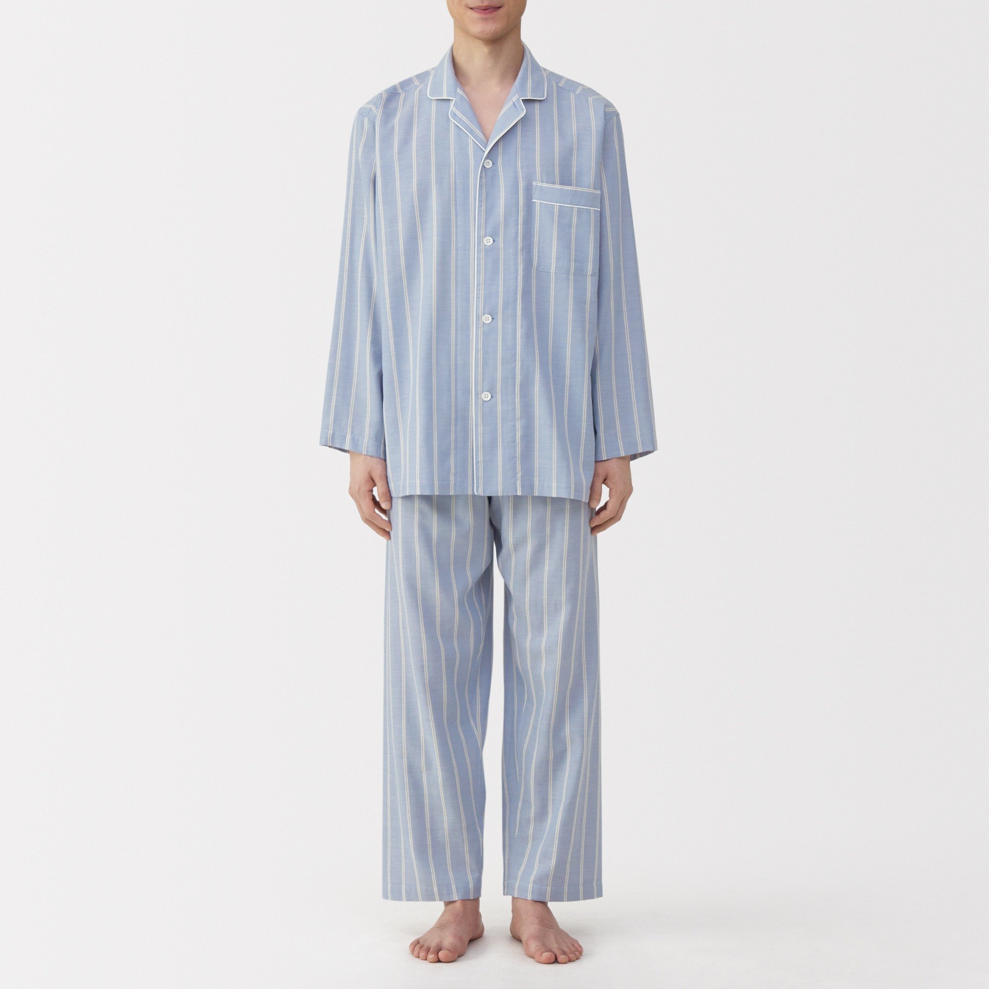 M's Side seamless Double gauze L/Slv pajamas