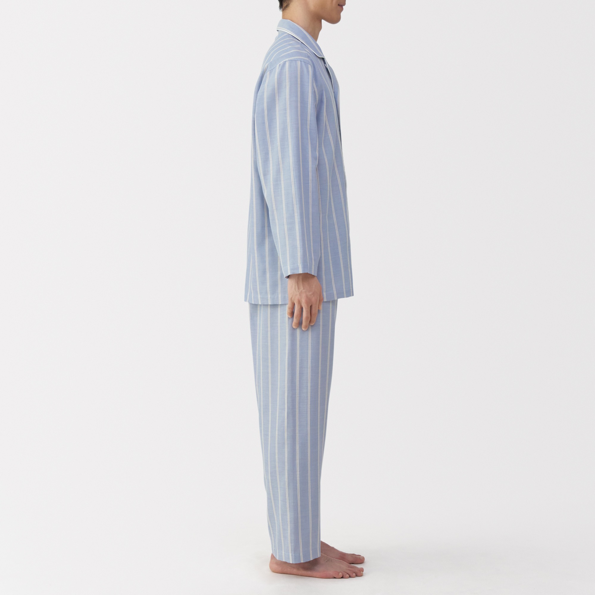 M's Side seamless Double gauze L/Slv pajamas