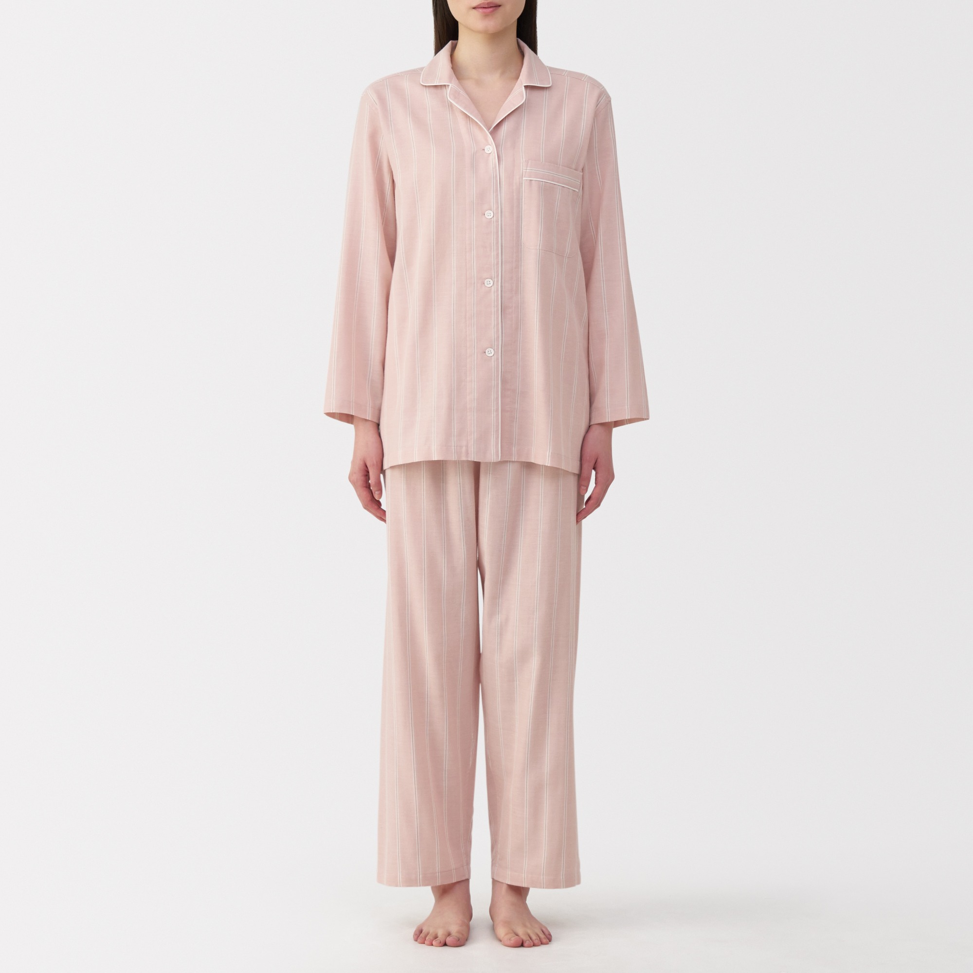W's Side Seamless double gauze pajamas(L/Slv)
