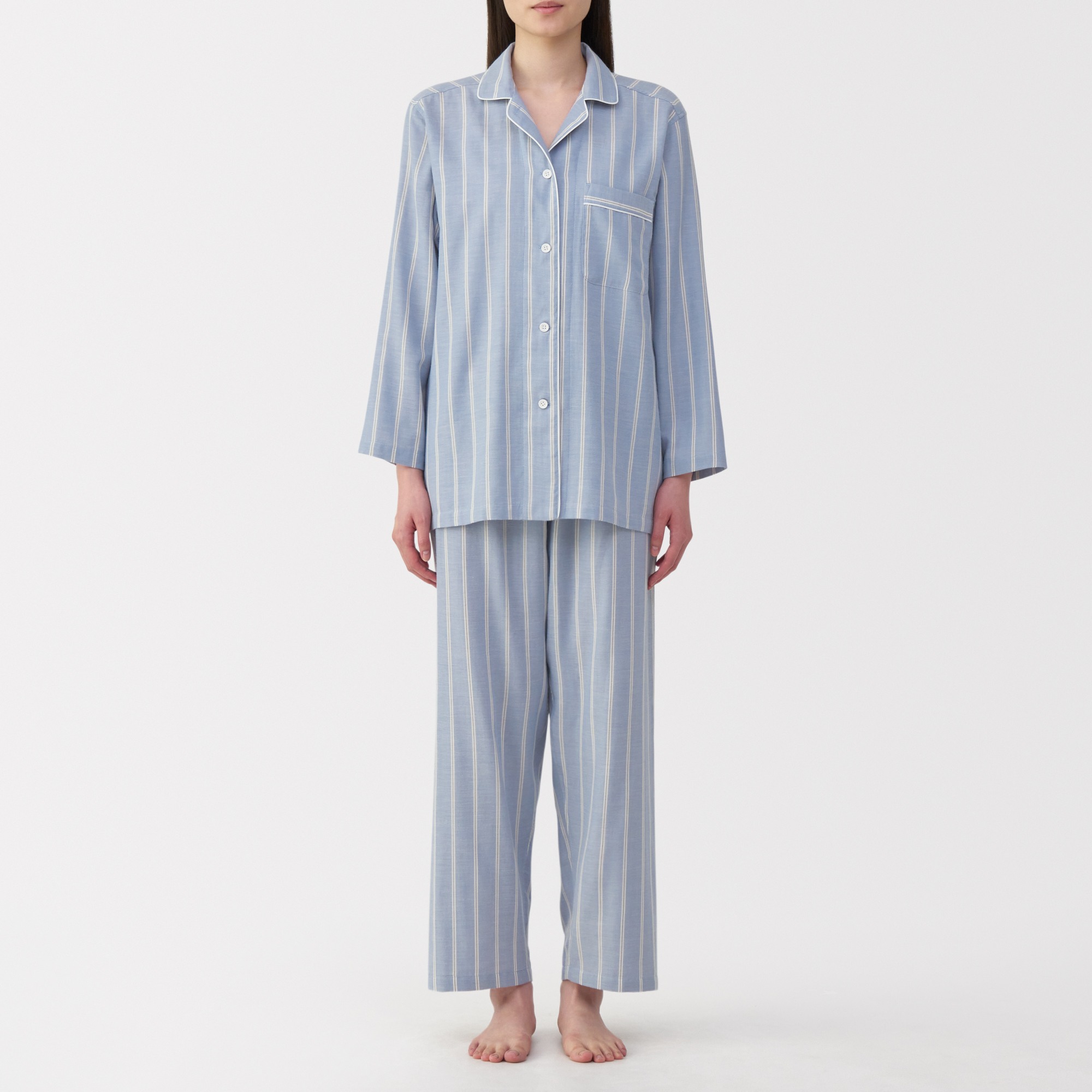 W's Side Seamless double gauze pajamas(L/Slv)