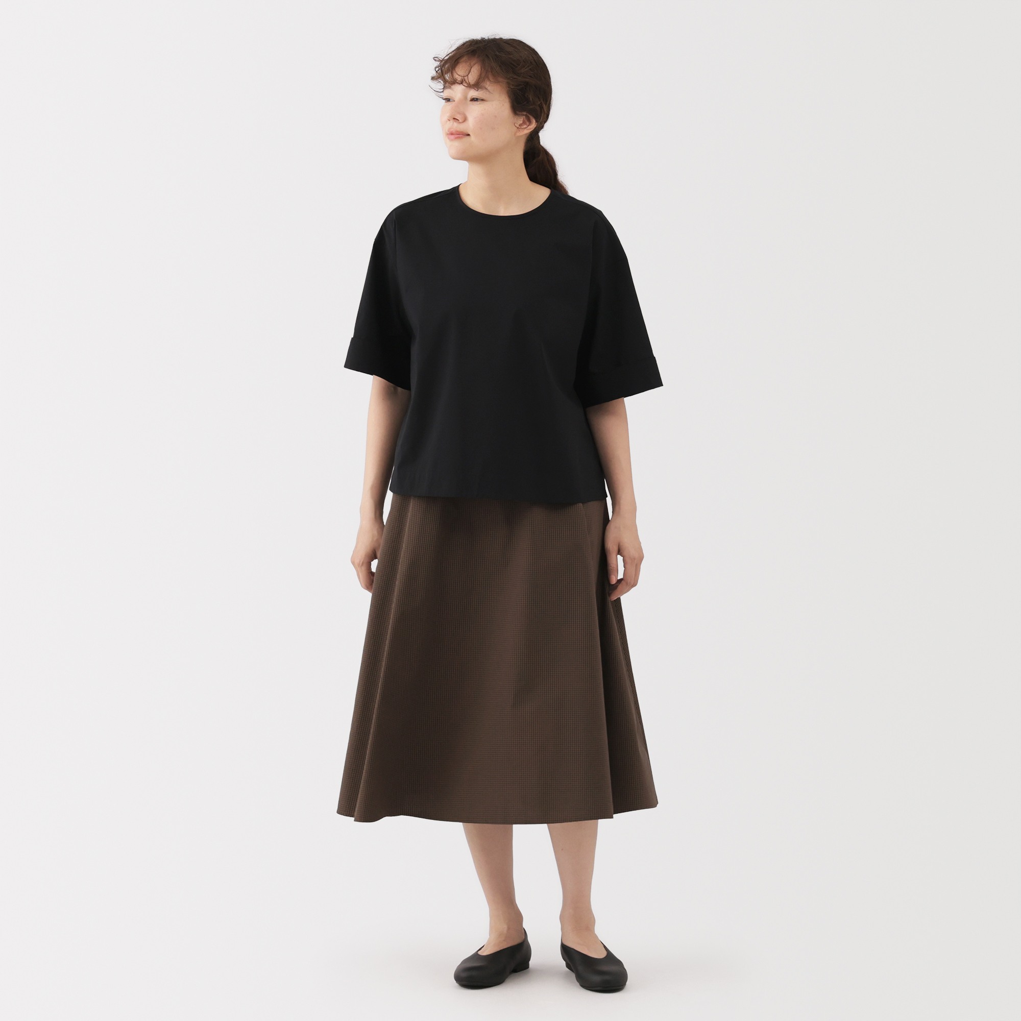 W's quick dry broadcloth 1/2 sleeve blouse