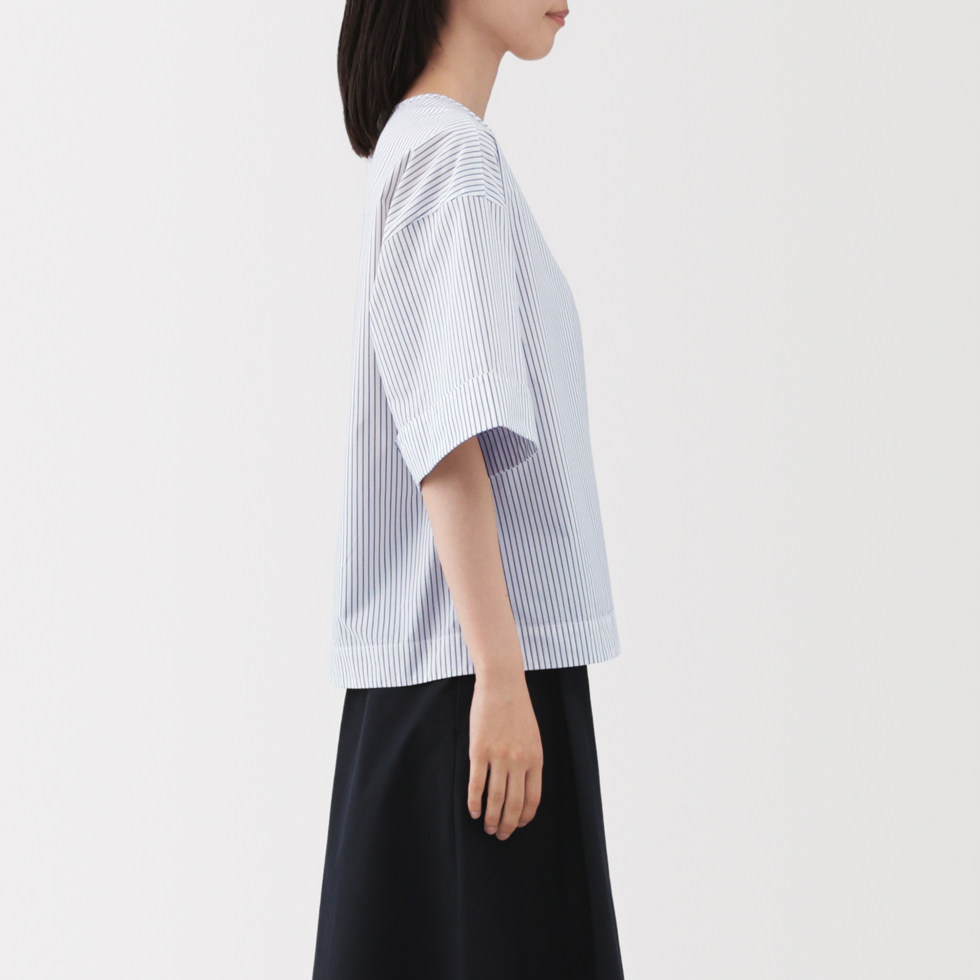 W's quick dry broadcloth 1/2 sleeve blouse