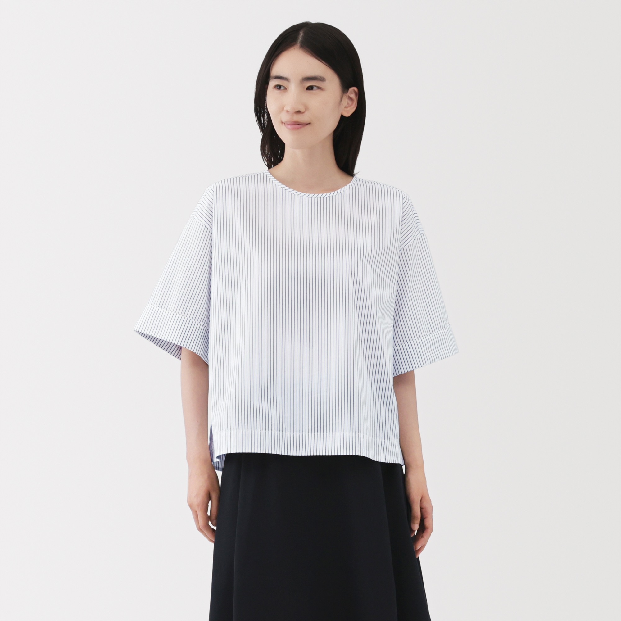 W's quick dry broadcloth 1/2 sleeve blouse
