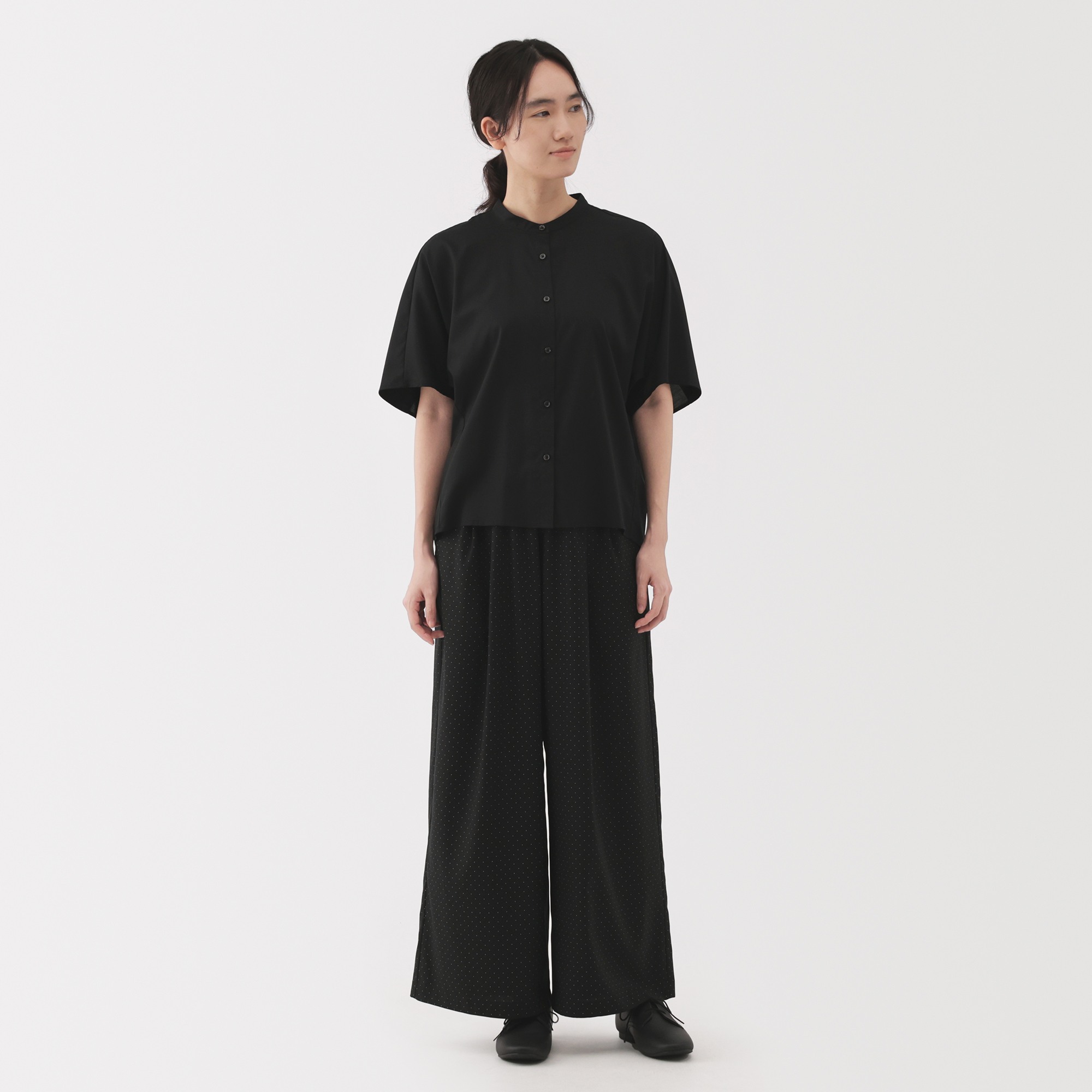 W's Lyocell blended 1/2 sleeve blouse
