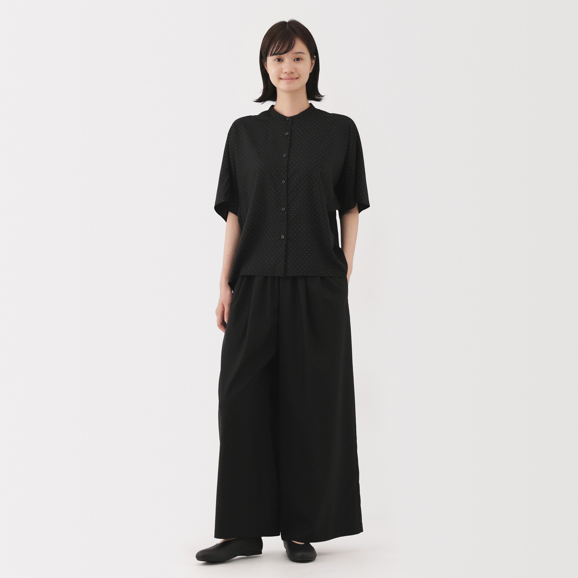 W's Lyocell blended 1/2 sleeve blouse