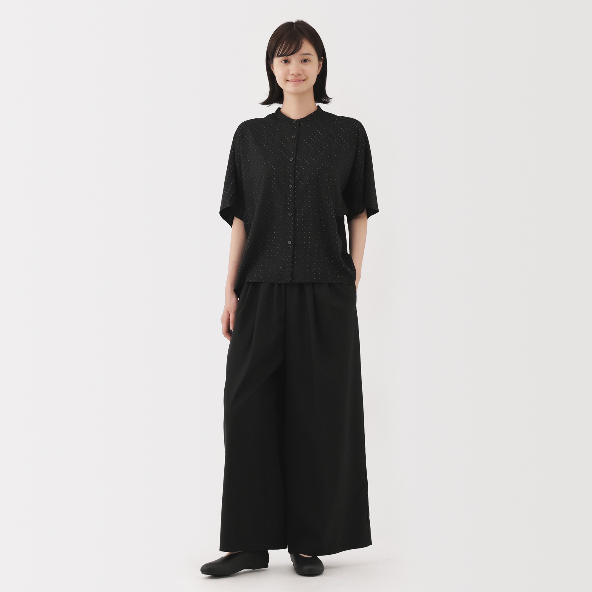 W's Lyocell blended 1/2 sleeve blouse