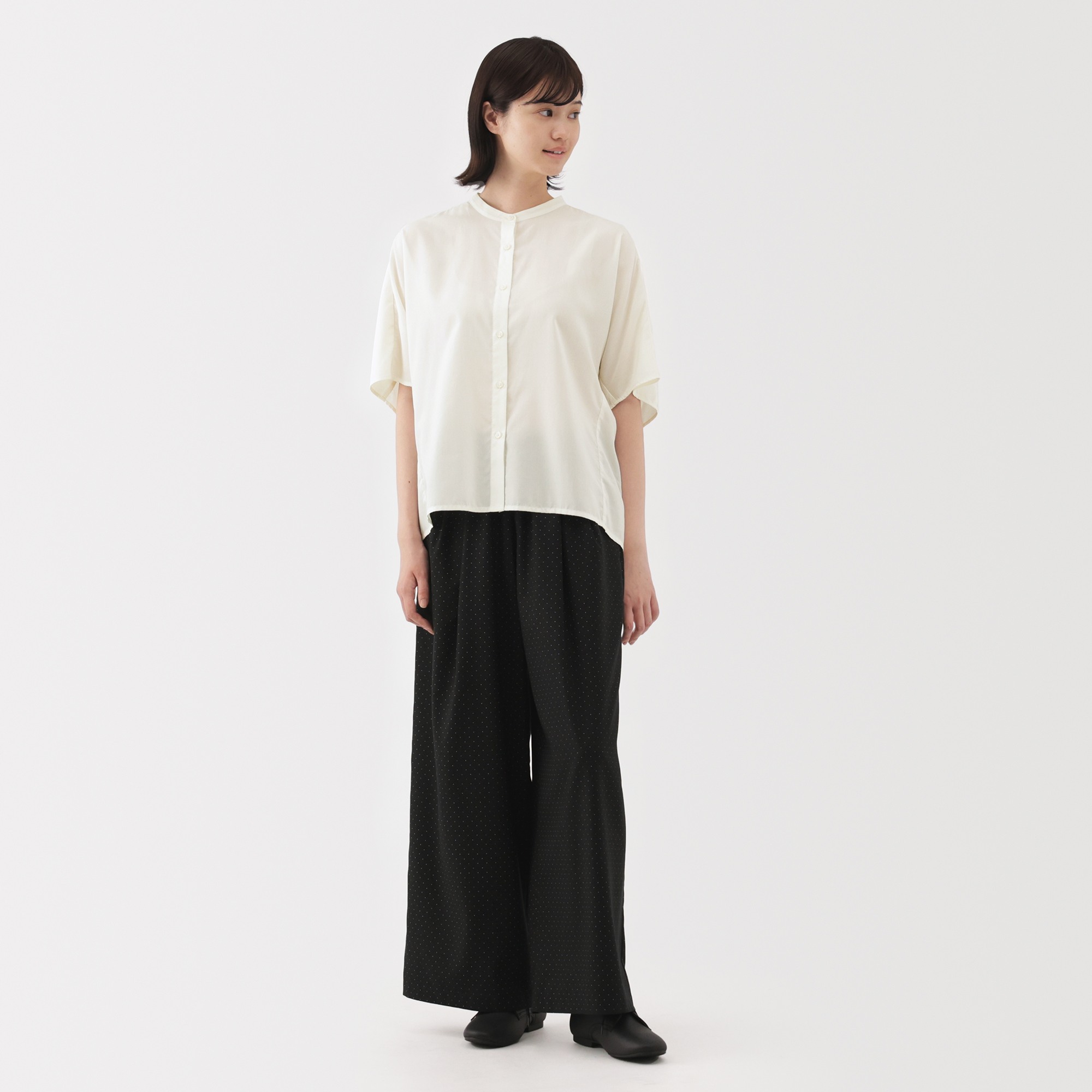 W's Lyocell blended 1/2 sleeve blouse
