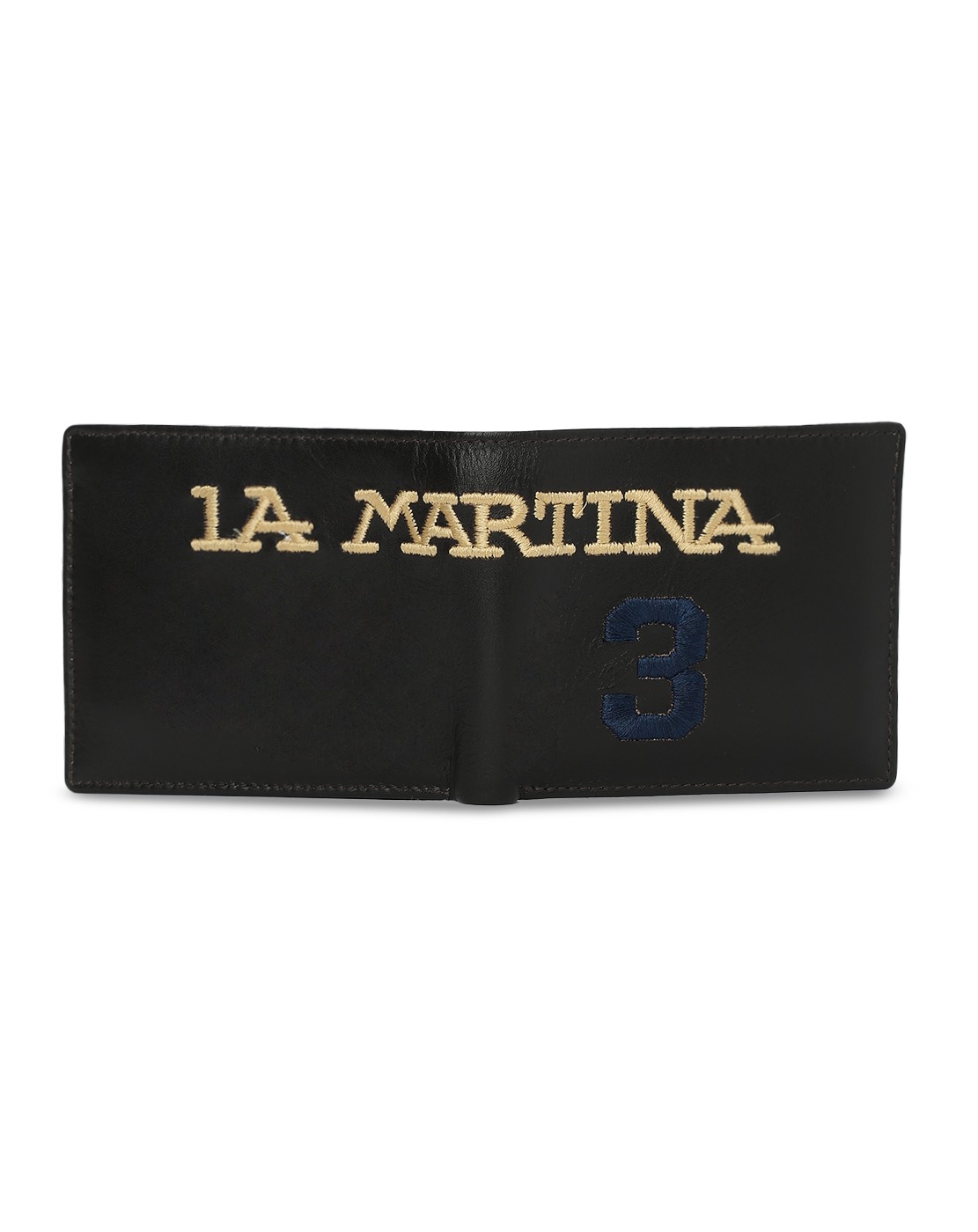 Men Brand Embroidered Leather Bi-Fold Wallet