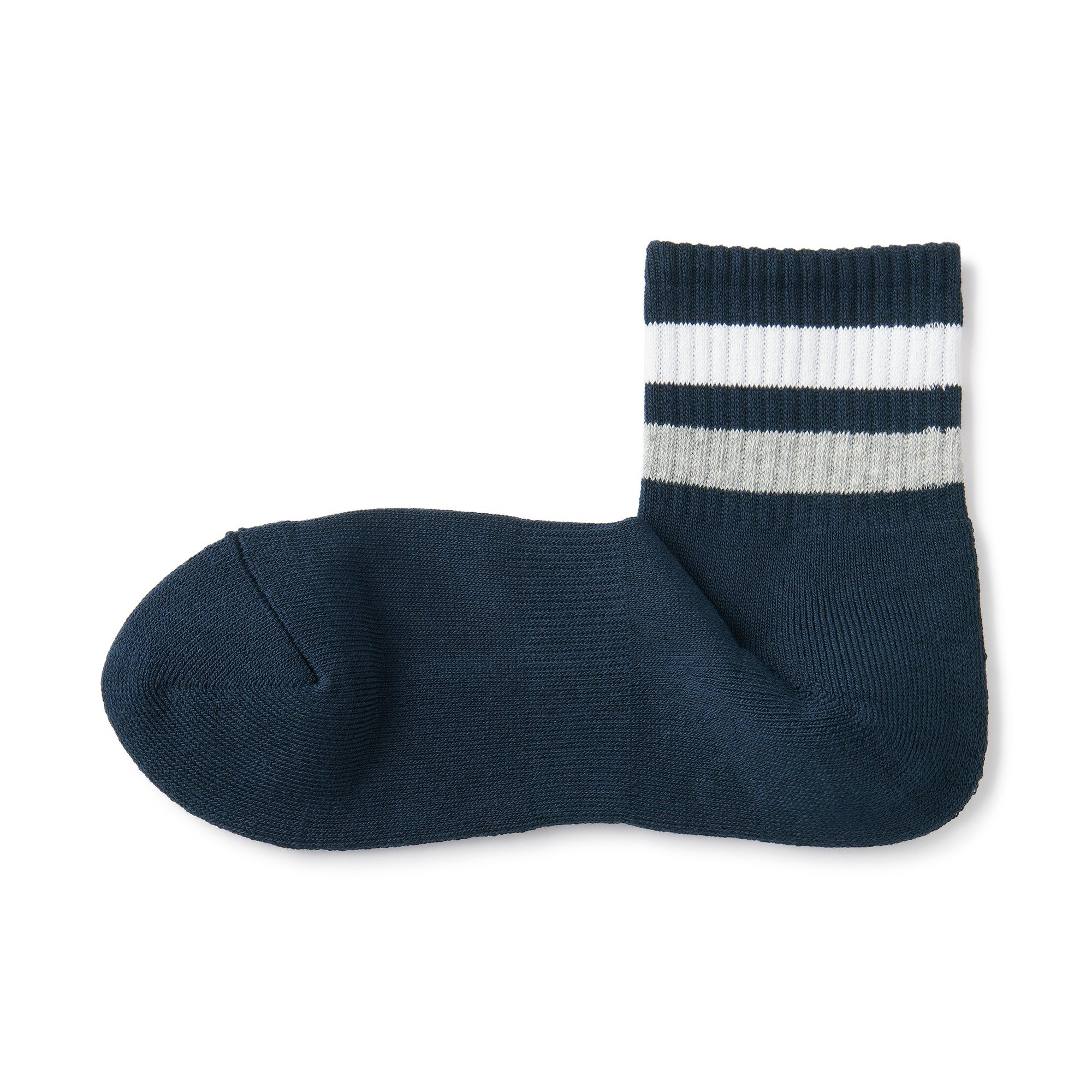 M's right angle pile short socks (striped)