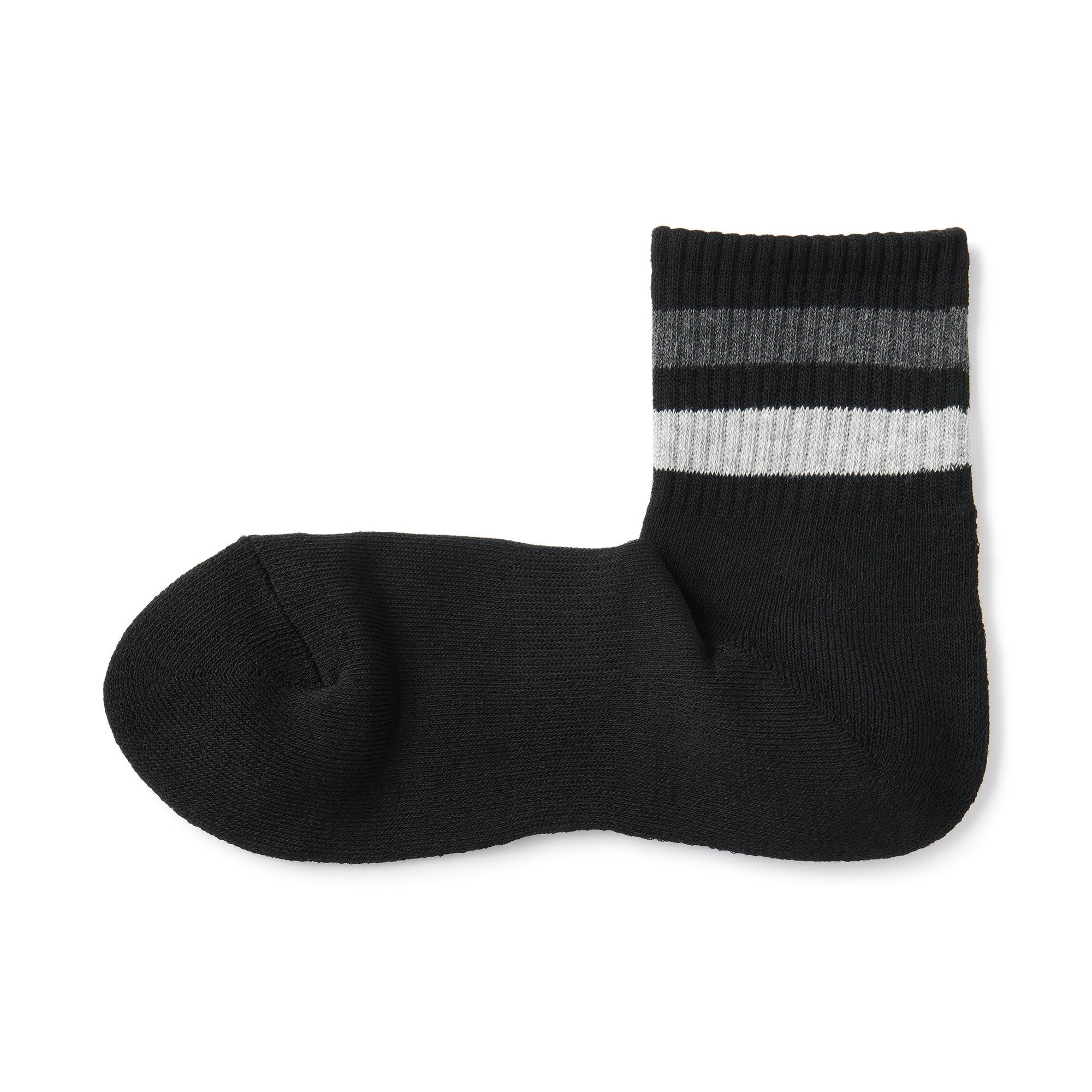 M's right angle pile short socks (striped)