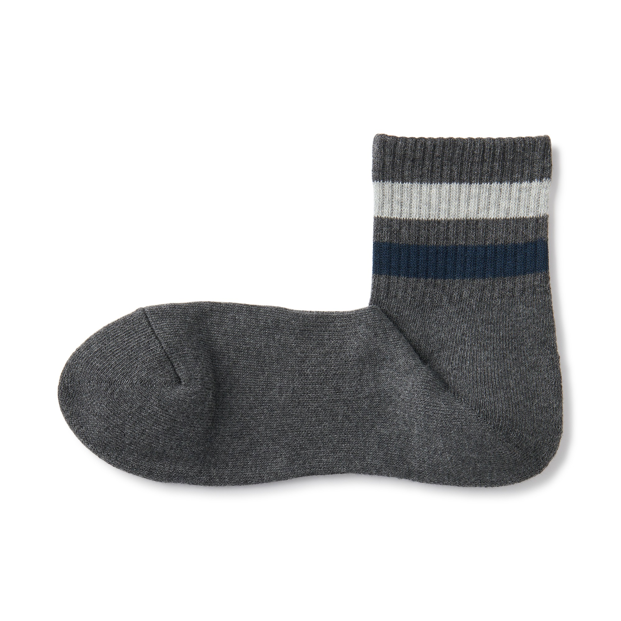 M's right angle pile short socks (striped)
