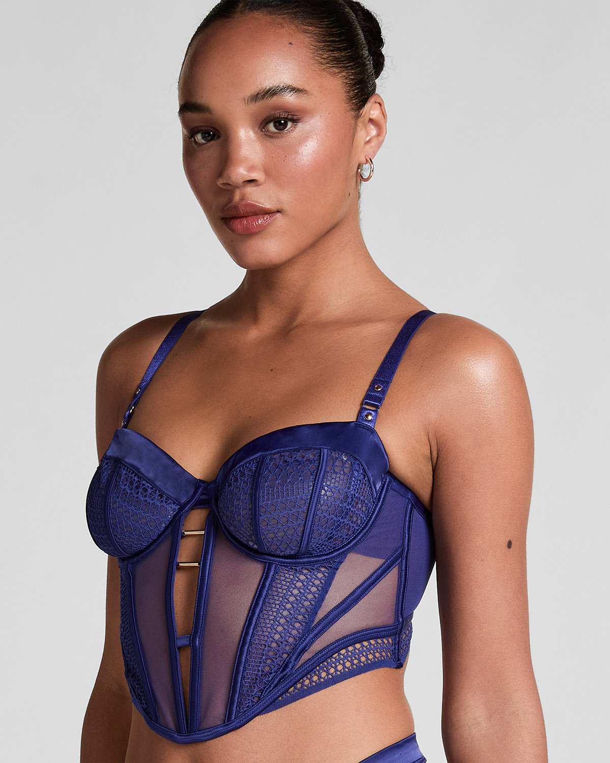 Blue Missy Non-padded Unerwired Longline Bra