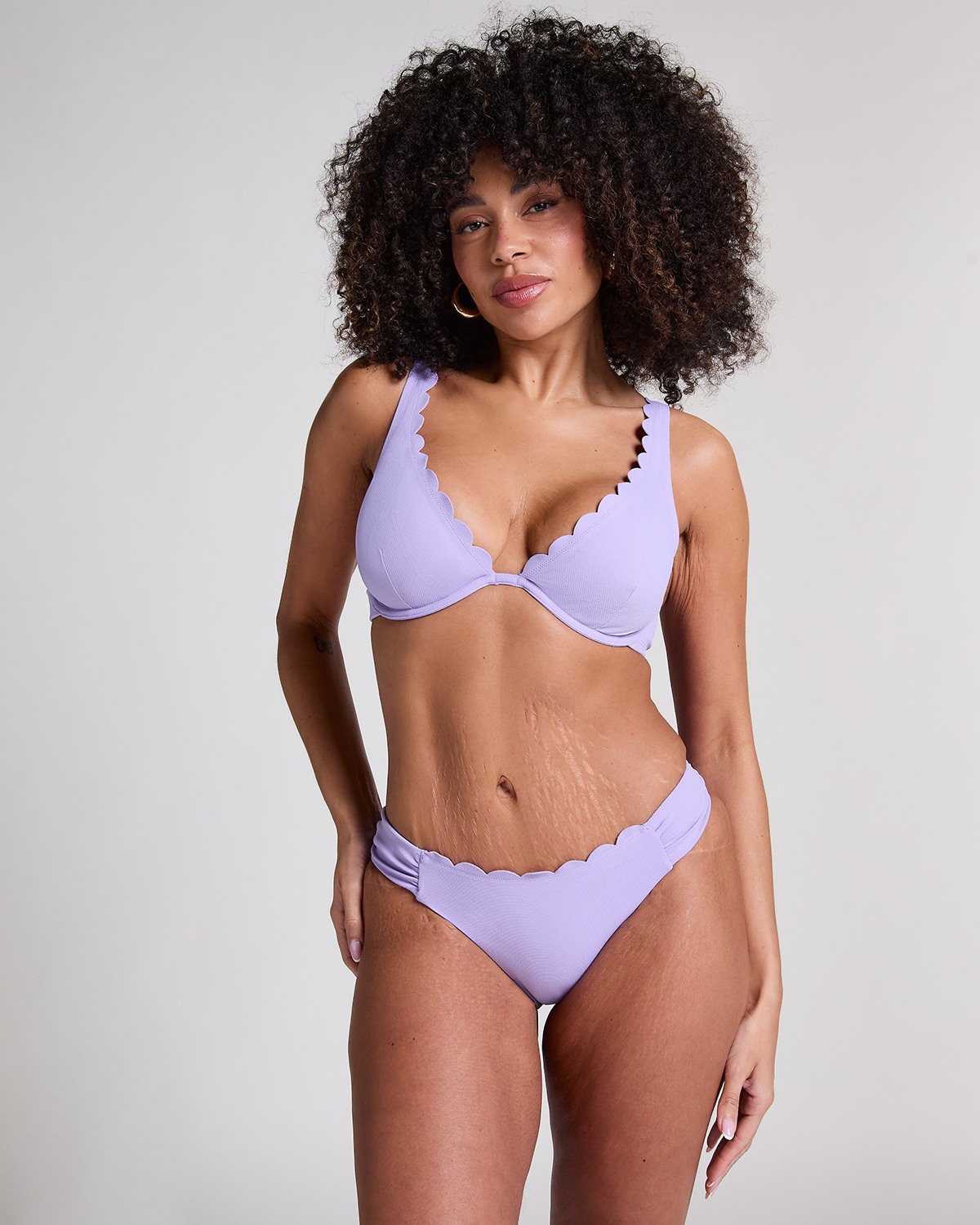 Purple Scallop Rio Bikini Bottoms