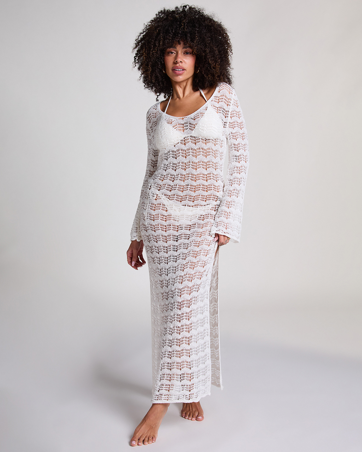 White Crochet Maxi Dress