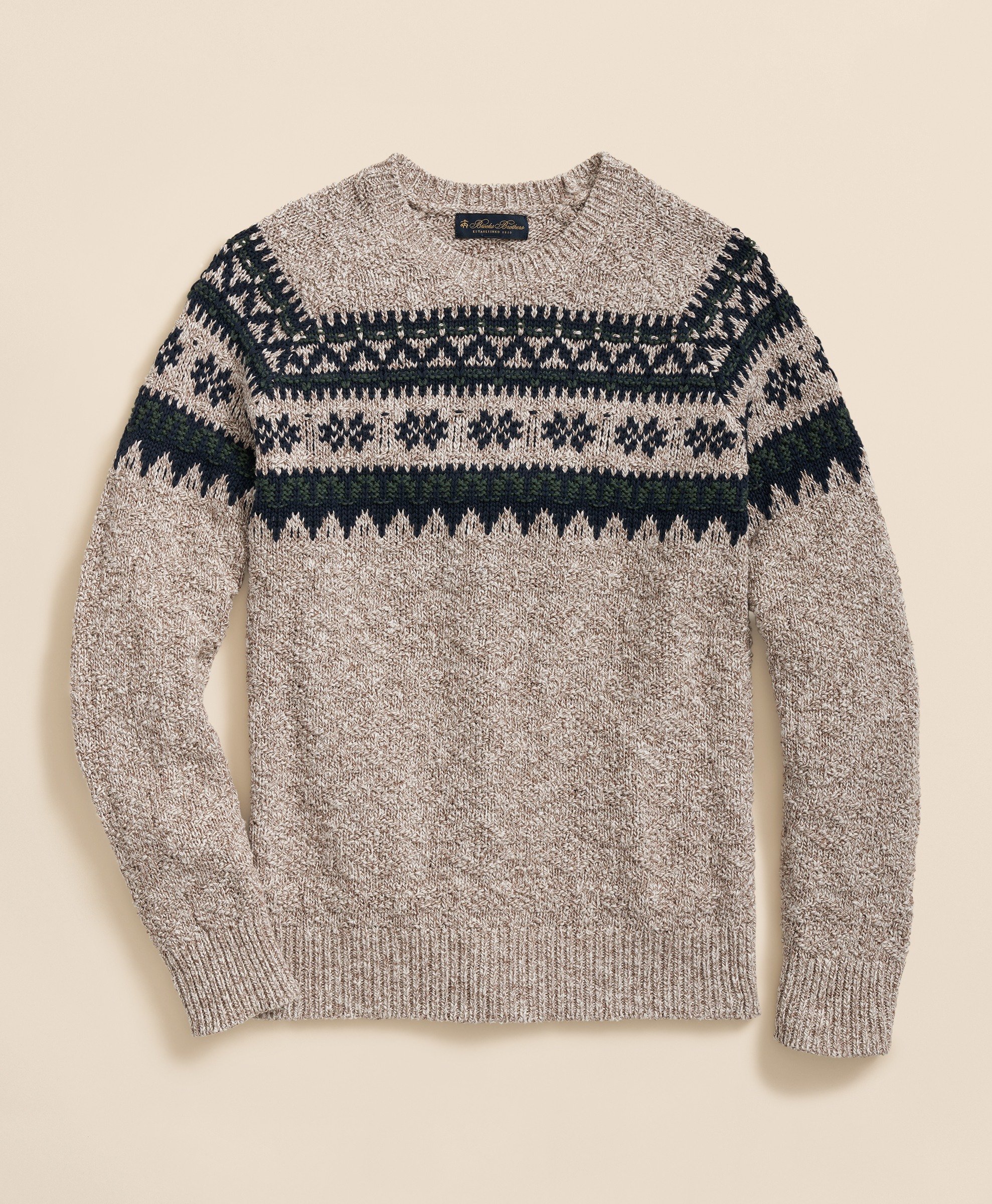 Brooks Brothers | Cotton Fair Isle Crew Neck Sweater