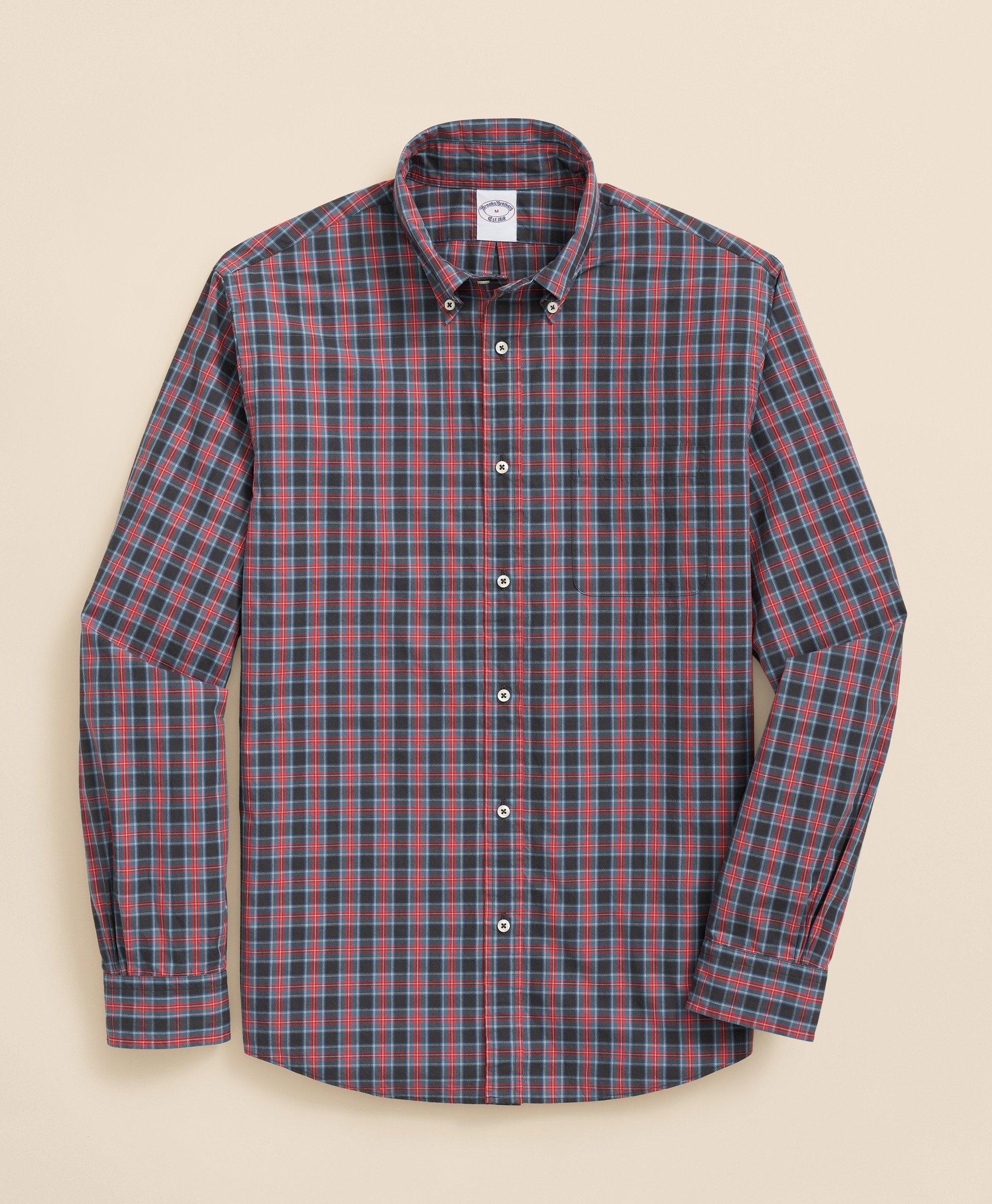 Brooks Brothers | Friday Poplin Checked Regular Fit Sport Shirt