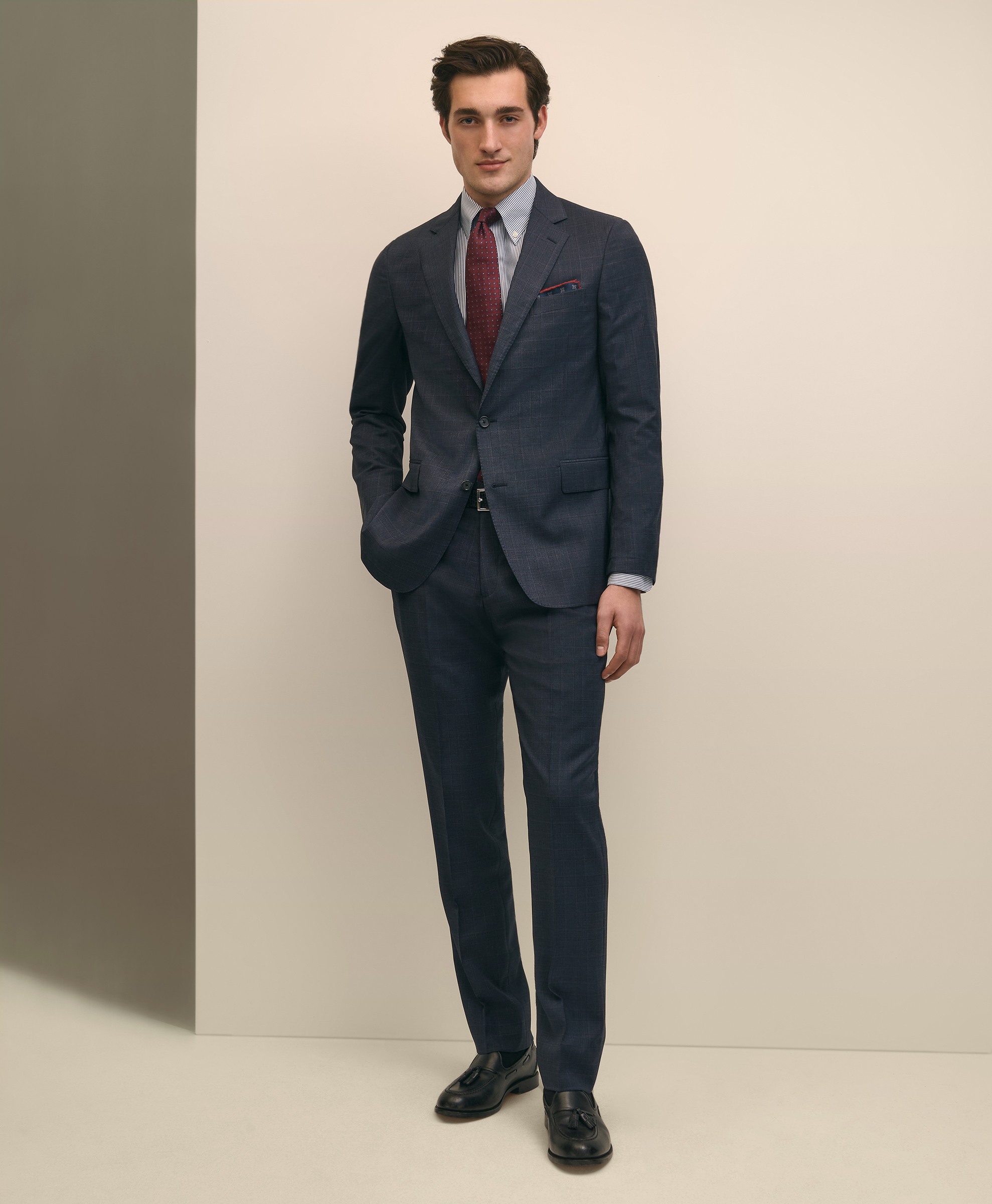 1818 Checked Notch Lapel Regular Fit Suit