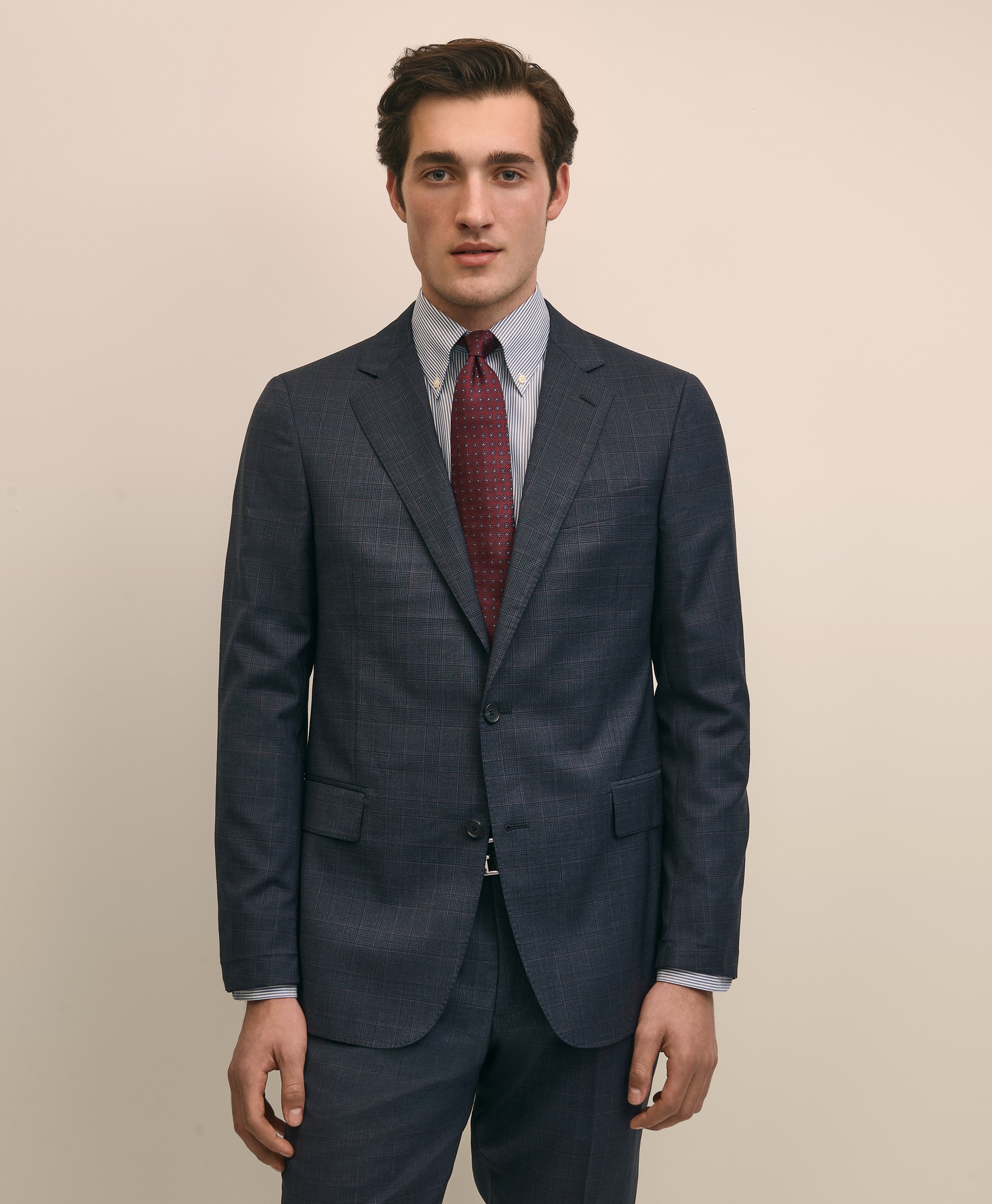 1818 Checked Notch Lapel Regular Fit Suit | Brooks Brothers India