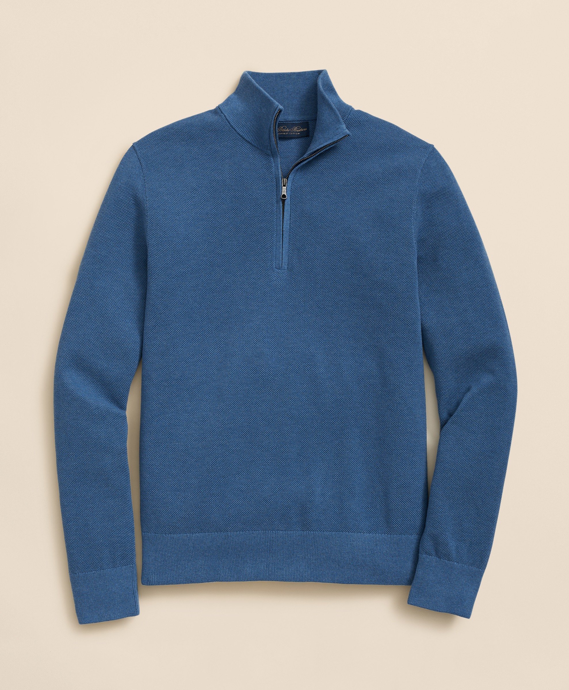Brooks Brothers | Supima Pique Solid Half Zip Sweater