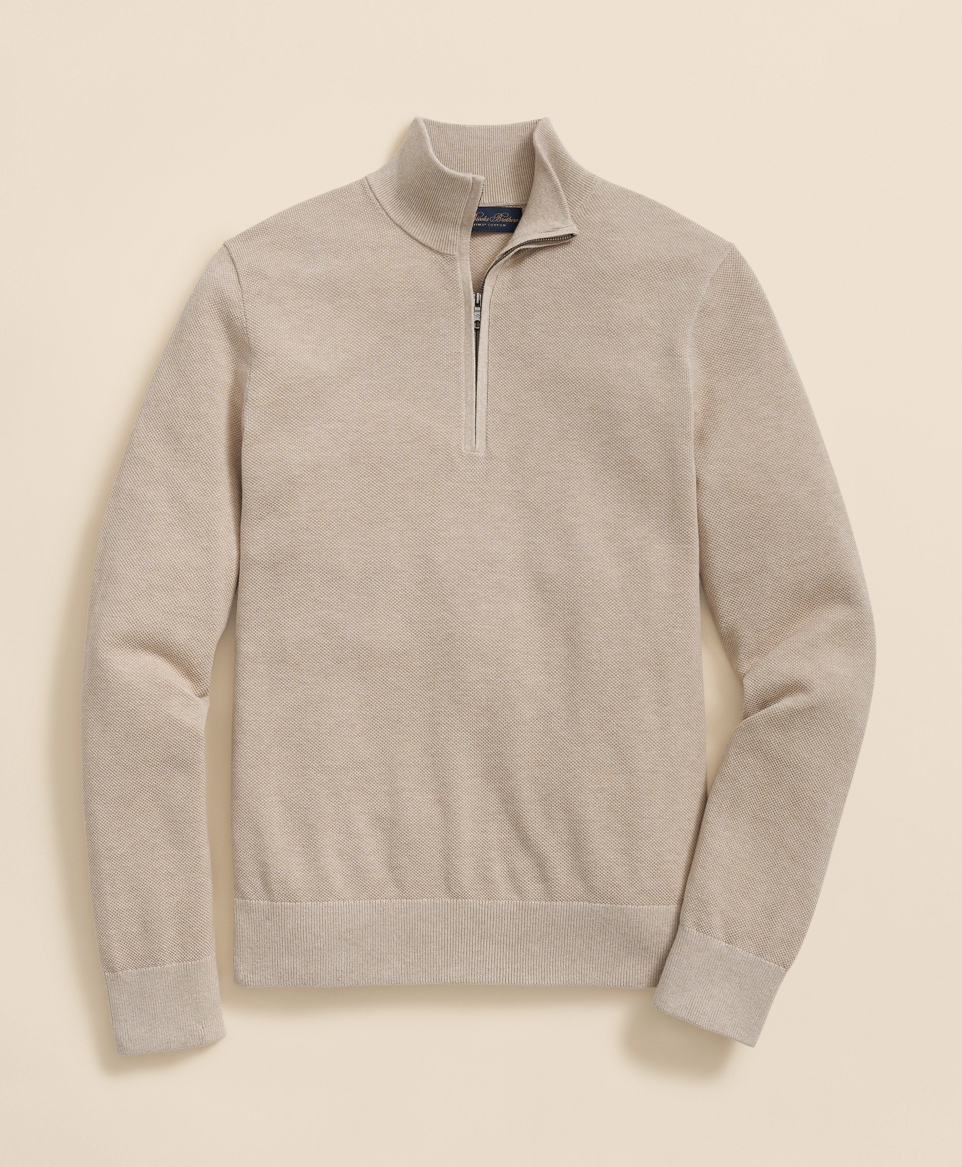 Brooks Brothers | Supima Pique Solid Half Zip Sweater