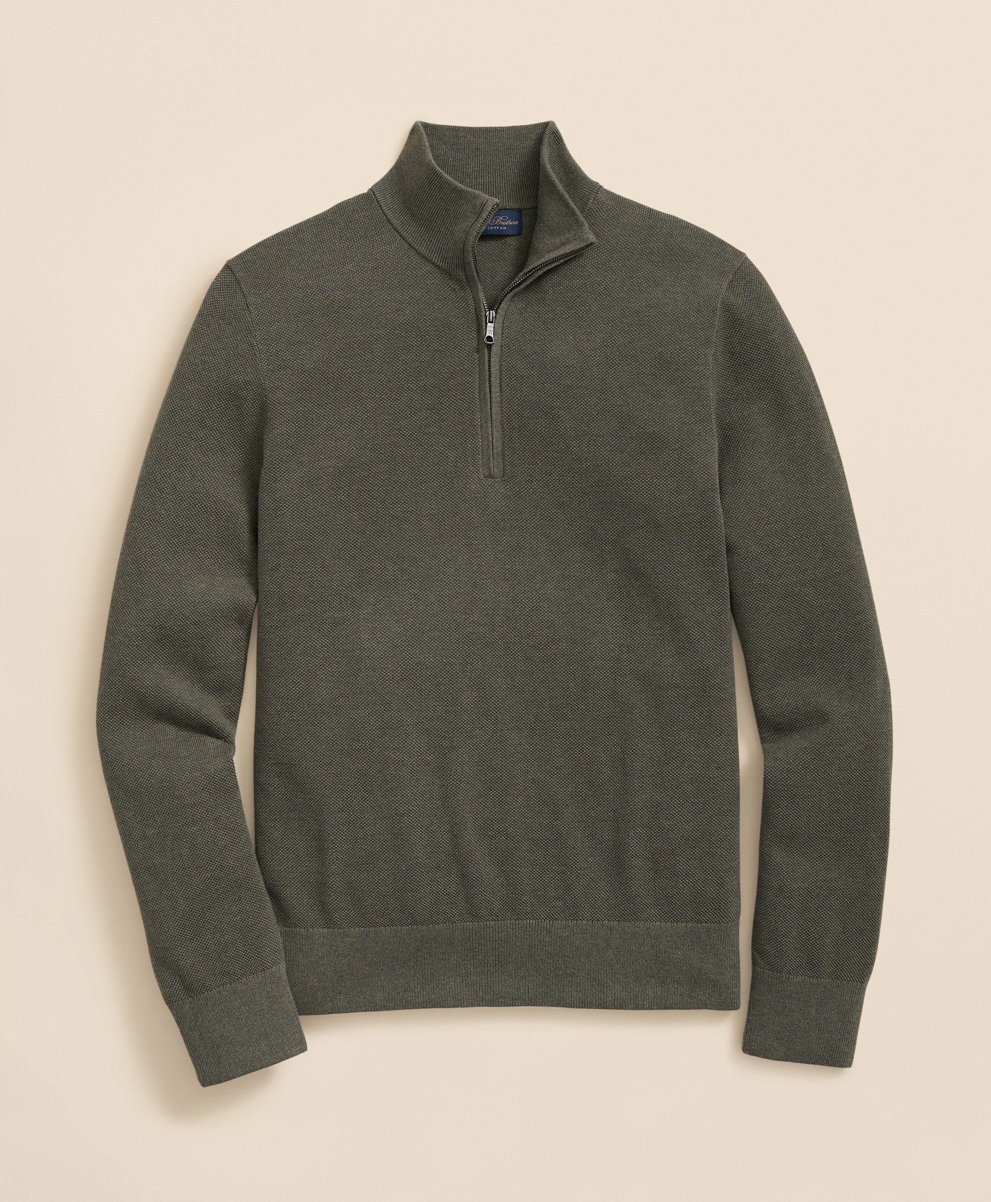 Brooks Brothers | Supima Pique Solid Half Zip Sweater