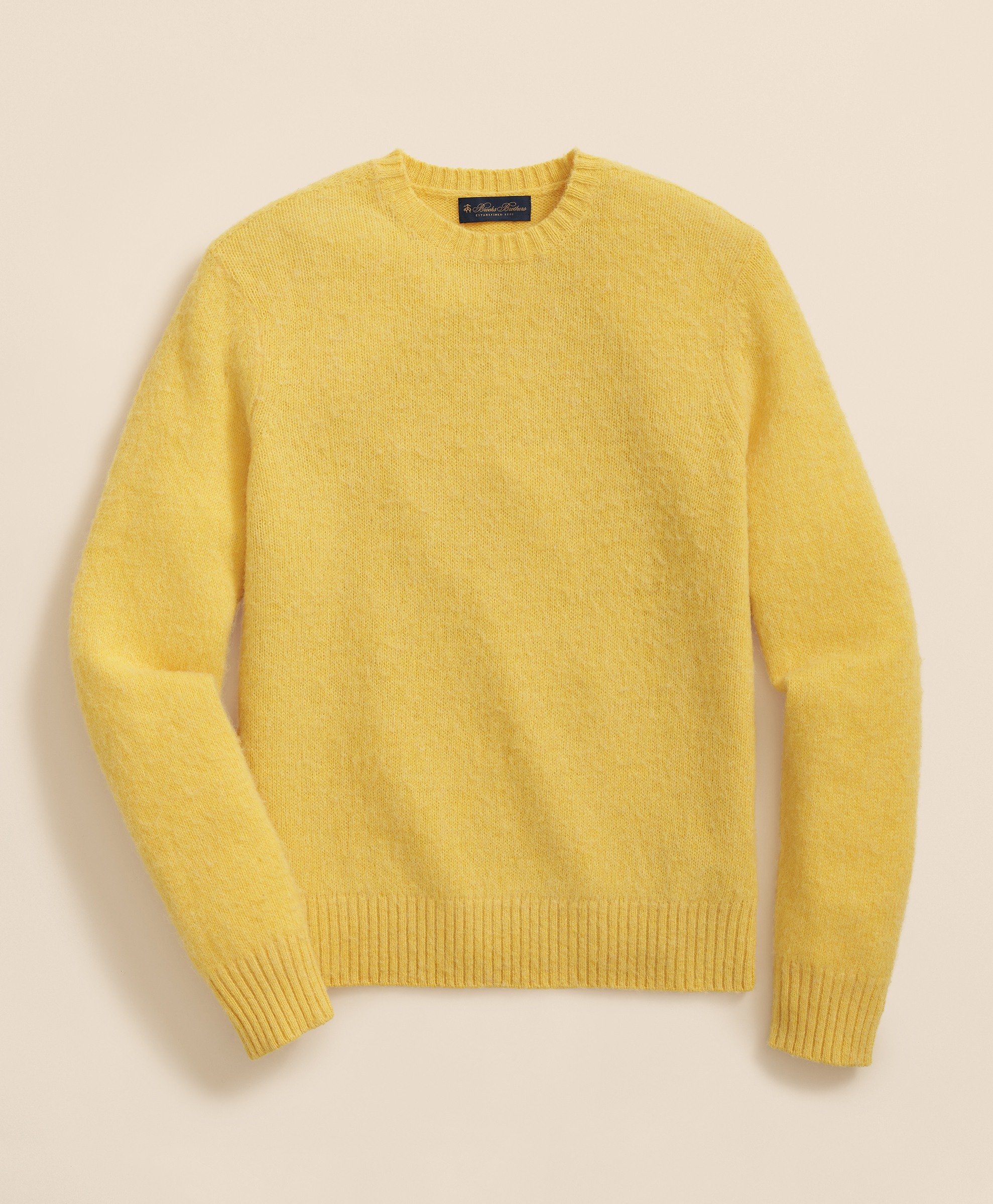 Brooks Brothers | Brushed Wool Solid Crew Neck Sweater