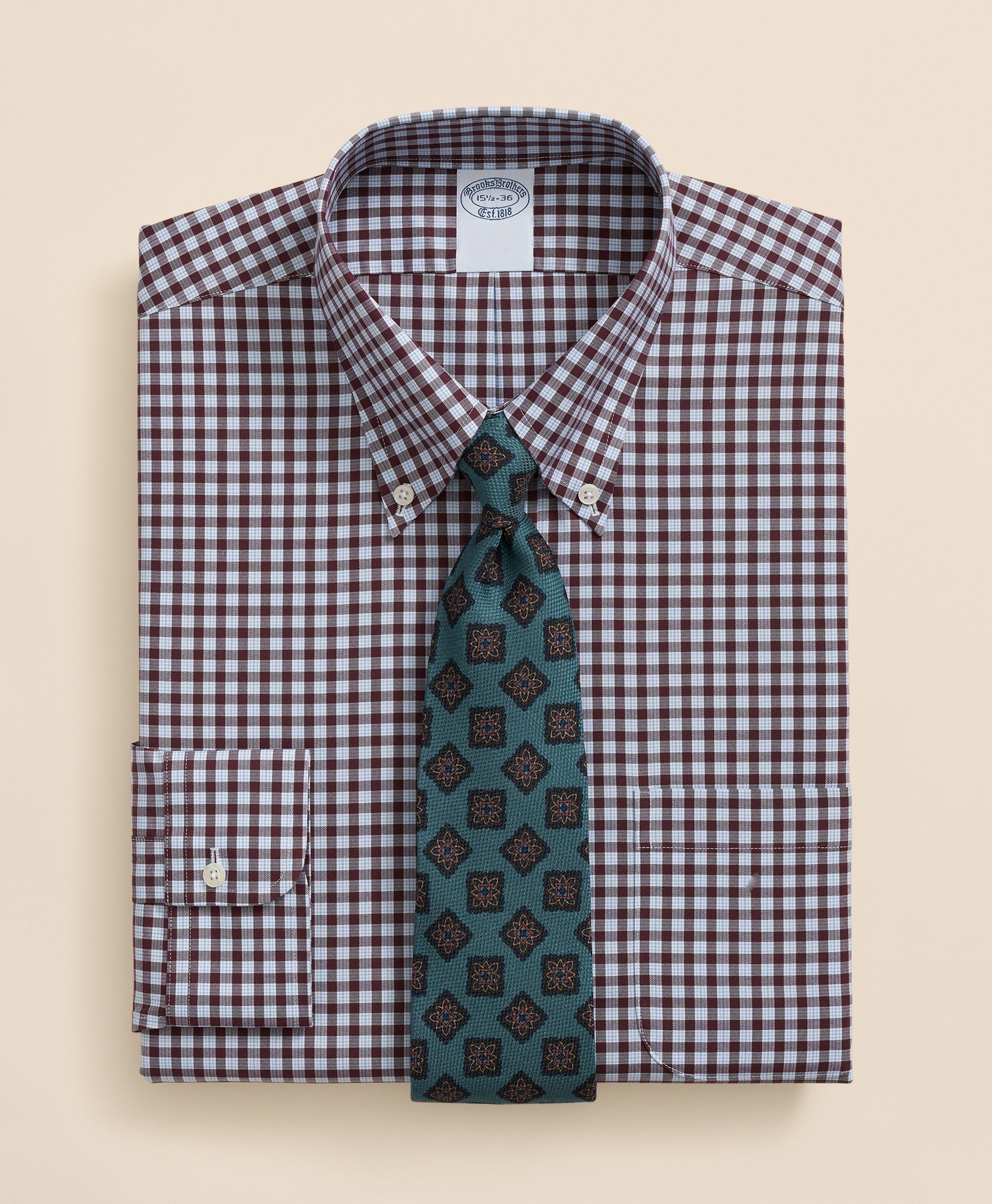 Brooks Brothers | Non-Iron Pinpoint Checked Regular Fit Dress Shirt