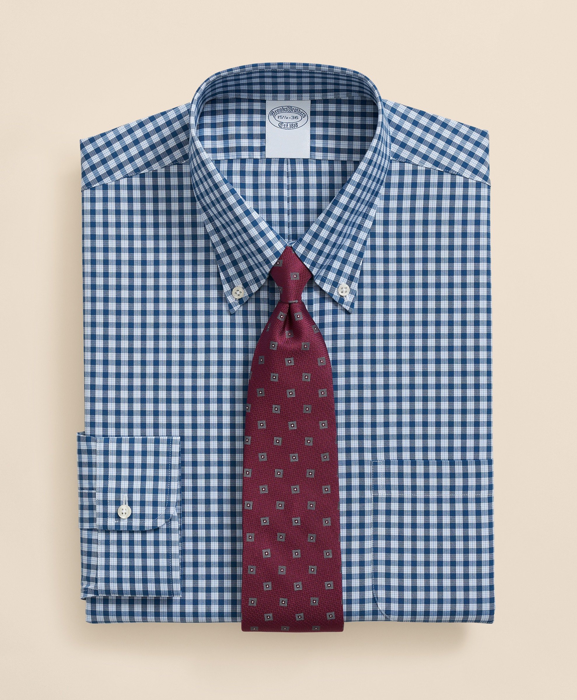 Brooks Brothers | Non-Iron Pinpoint Checked Regular Fit Dress Shirt
