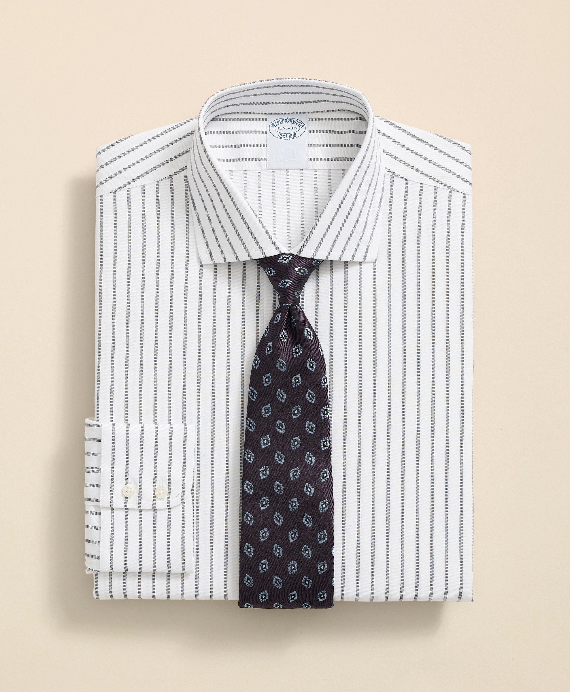 Brooks Brothers | Non-Iron Twill Striped Regular Fit Dress Shirt