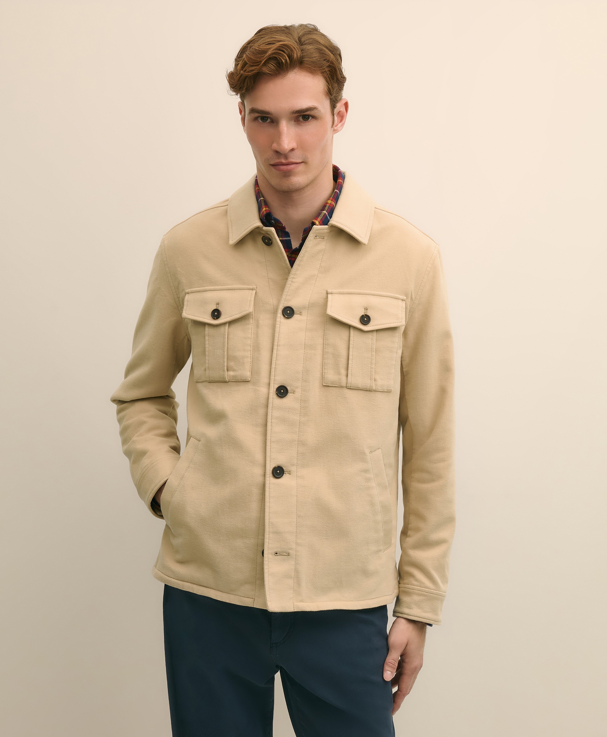 Brooks Brothers | Moleskin Solid Regular Fit Shirt Jacket
