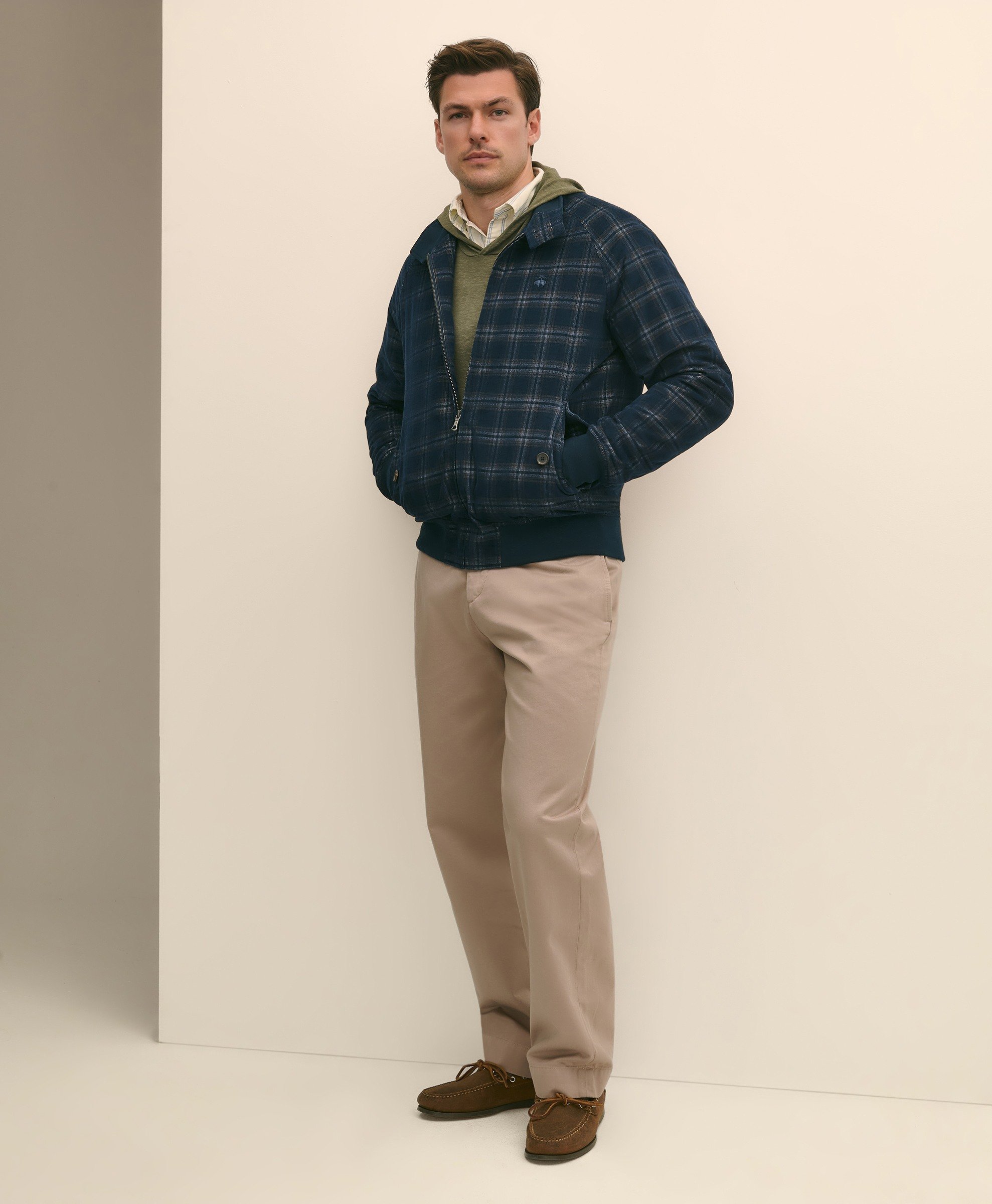 Brooks Brothers | Yarn Dyed Corduroy Plaid Regular Fit Harrington Jacket