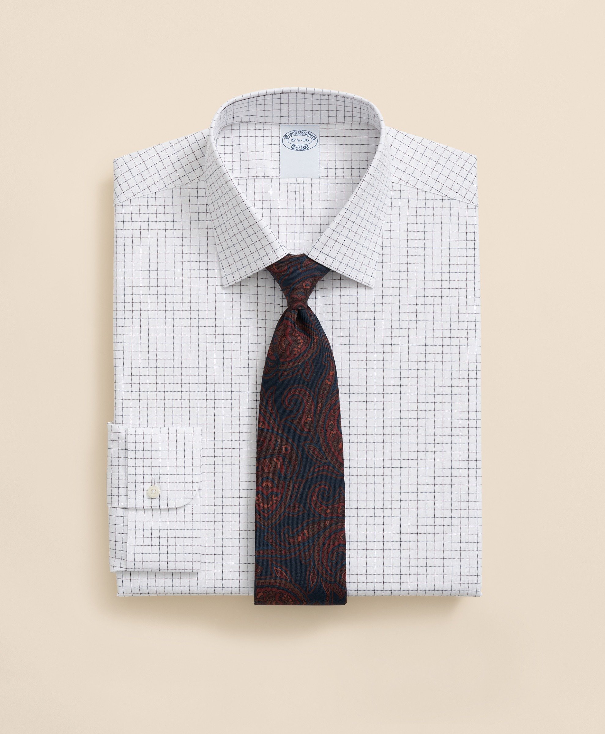 Brooks Brothers | Non-Iron Pinpoint Windowpane Regular Fit Dress Shirt