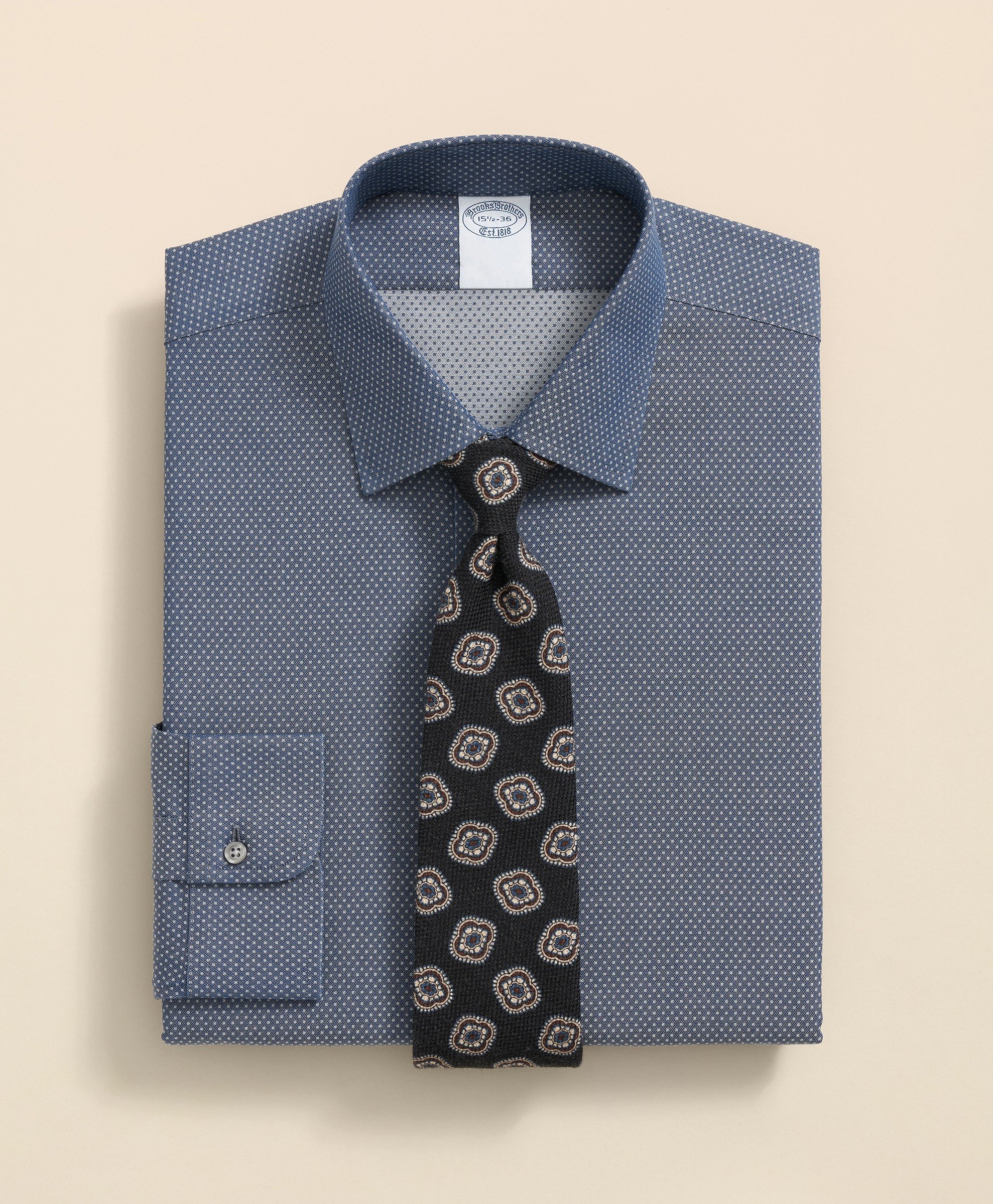 Brooks Brothers | Non-Iron Dobby Dotted Regular Fit Dress Shirt