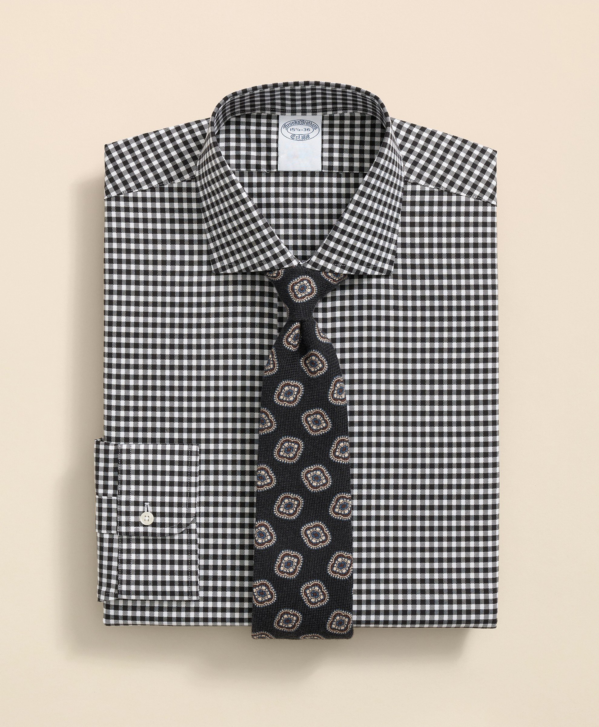 Brooks Brothers | Non-Iron Herringbone Gingham Regular Fit Dress Shirt