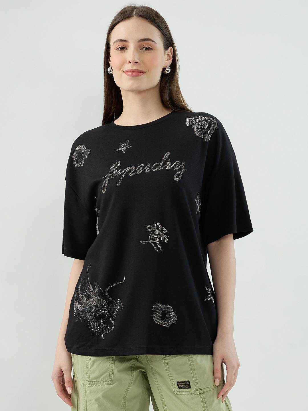 SUPERDRY EMBELLIS HED RELAXED TEE