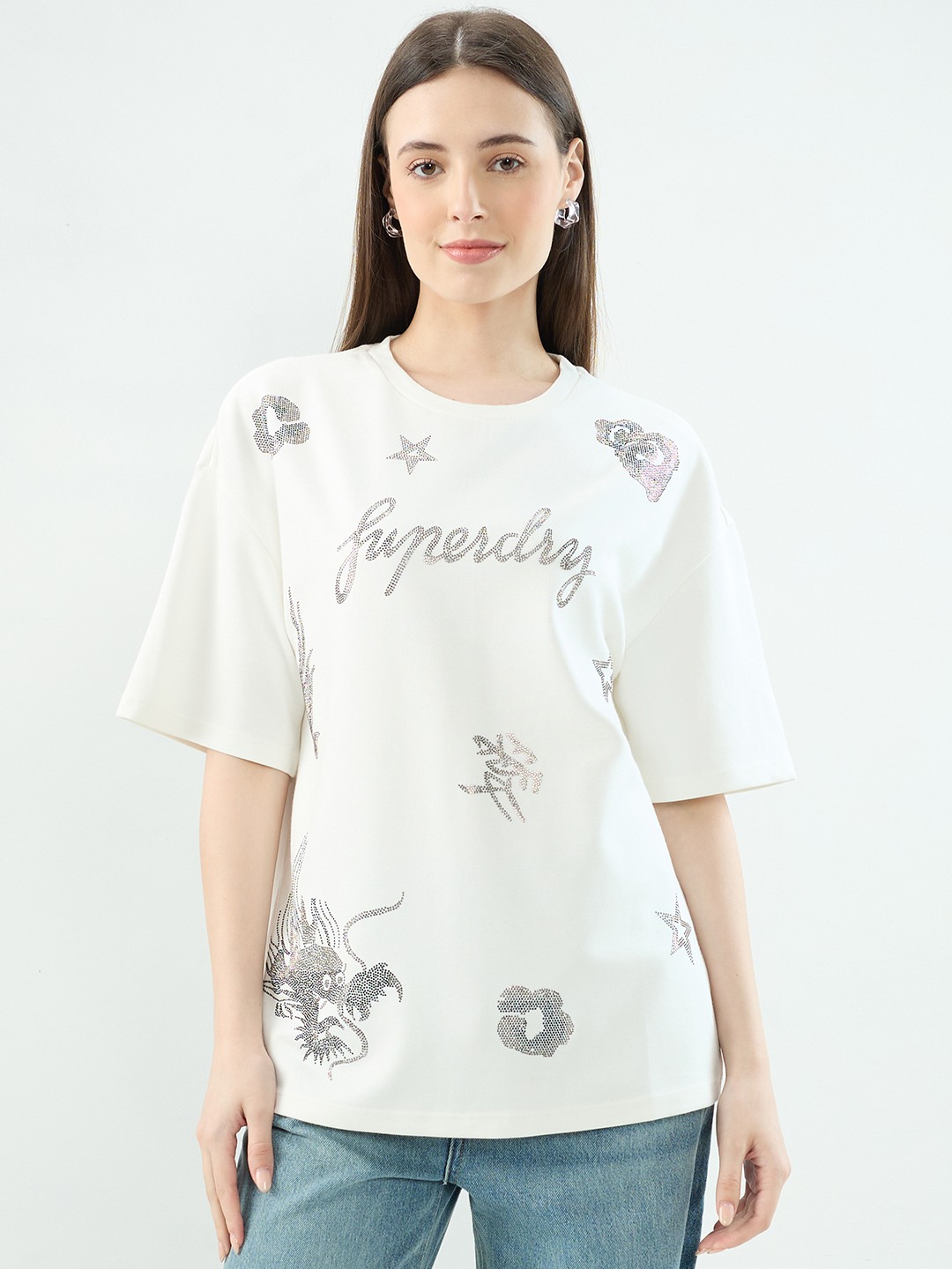 SUPERDRY EMBELLIS HED RELAXED TEE