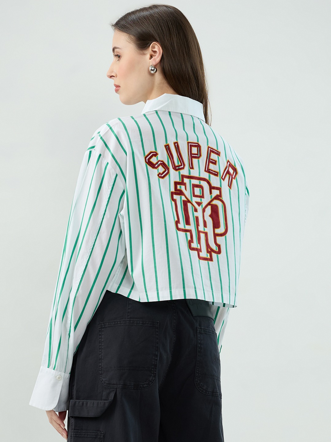 HERITAGE STRIPED VARSITY SHIRT