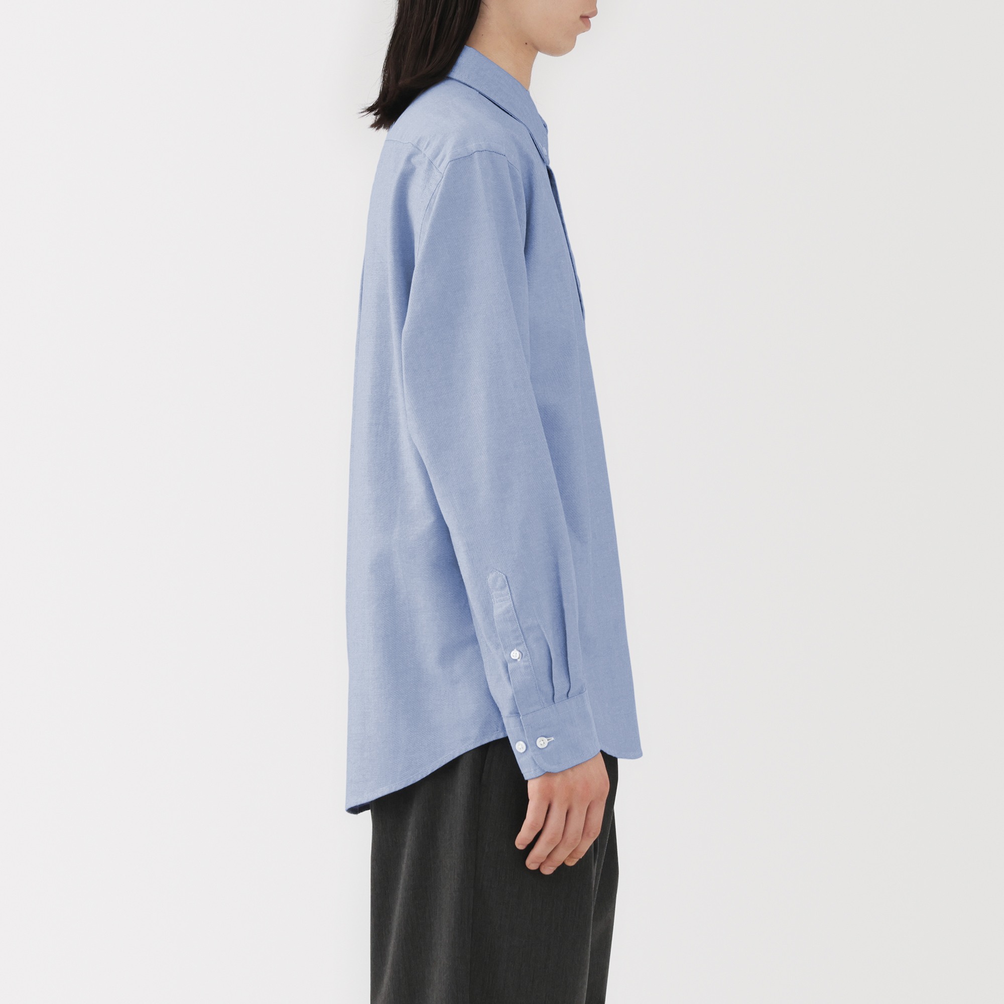 MUJI | M's Washed oxford button down L/Slv shirt