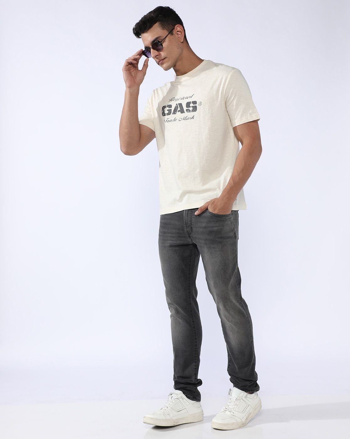 GAS | Albert Slim Fit Mid Rise Mid Wash Grey Jeans