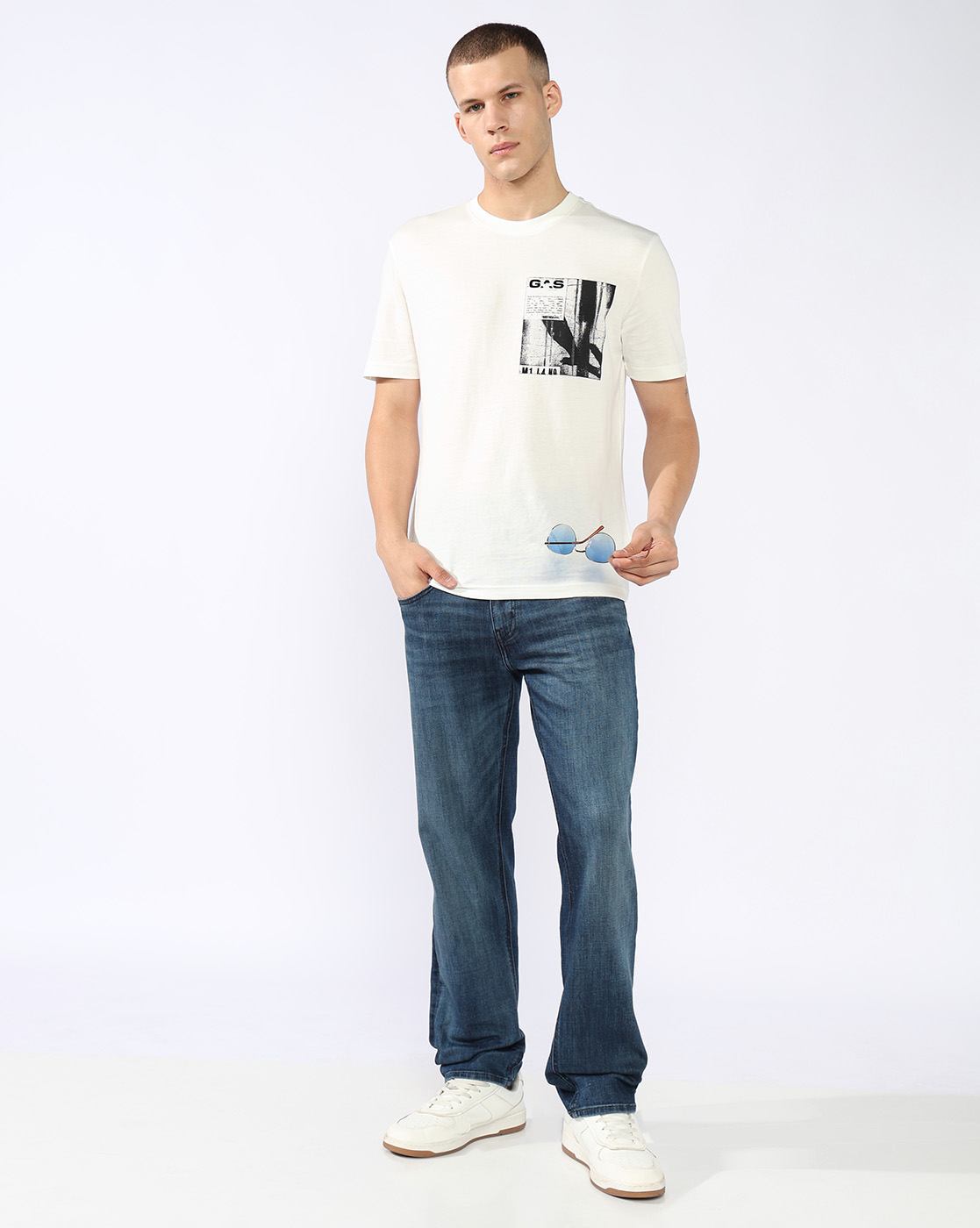 GAS | Jaxon Straight Fit Mid Rise Heavy Wash Dark Blue Jeans