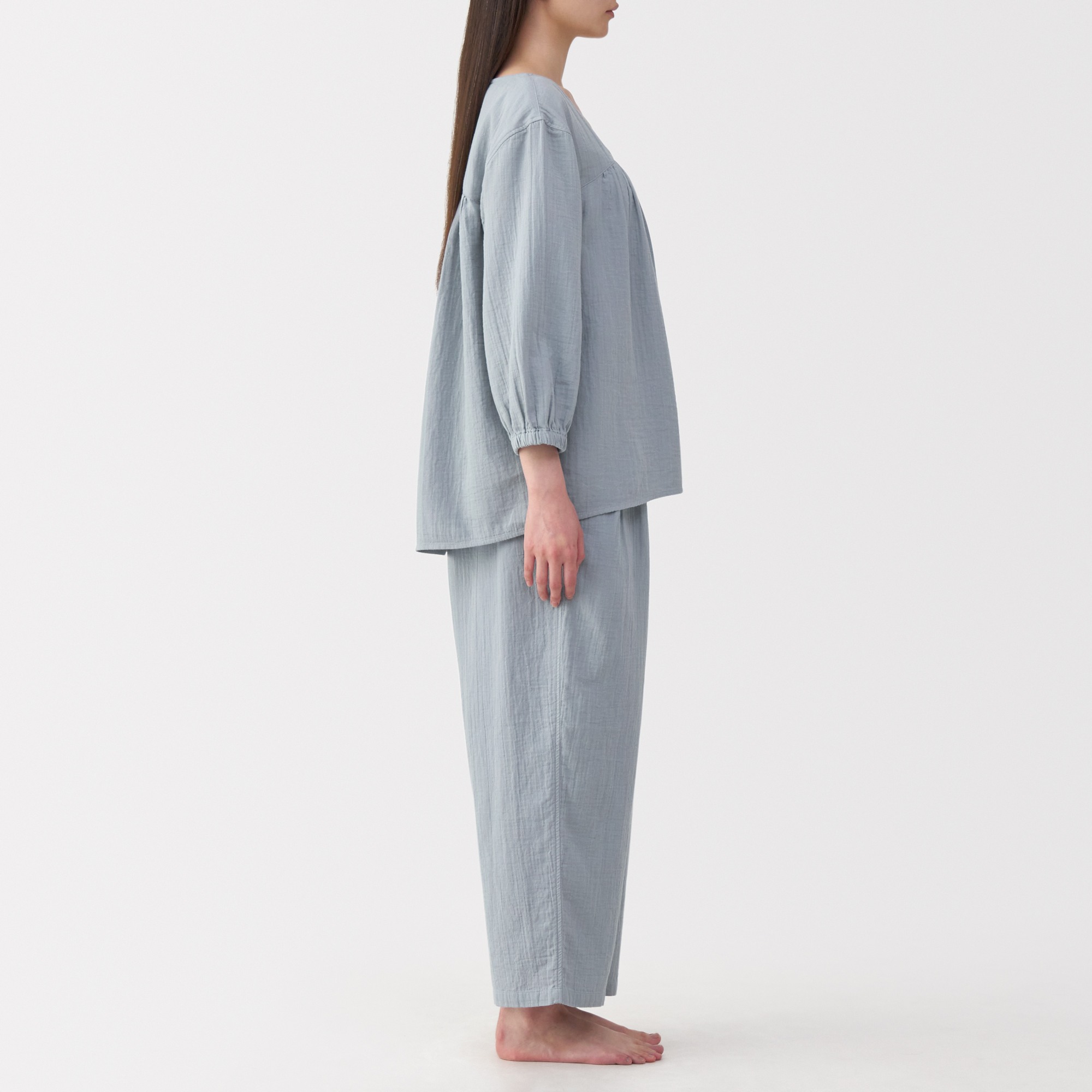 W's Crepe gauze 3/4 sleeve loungewear set