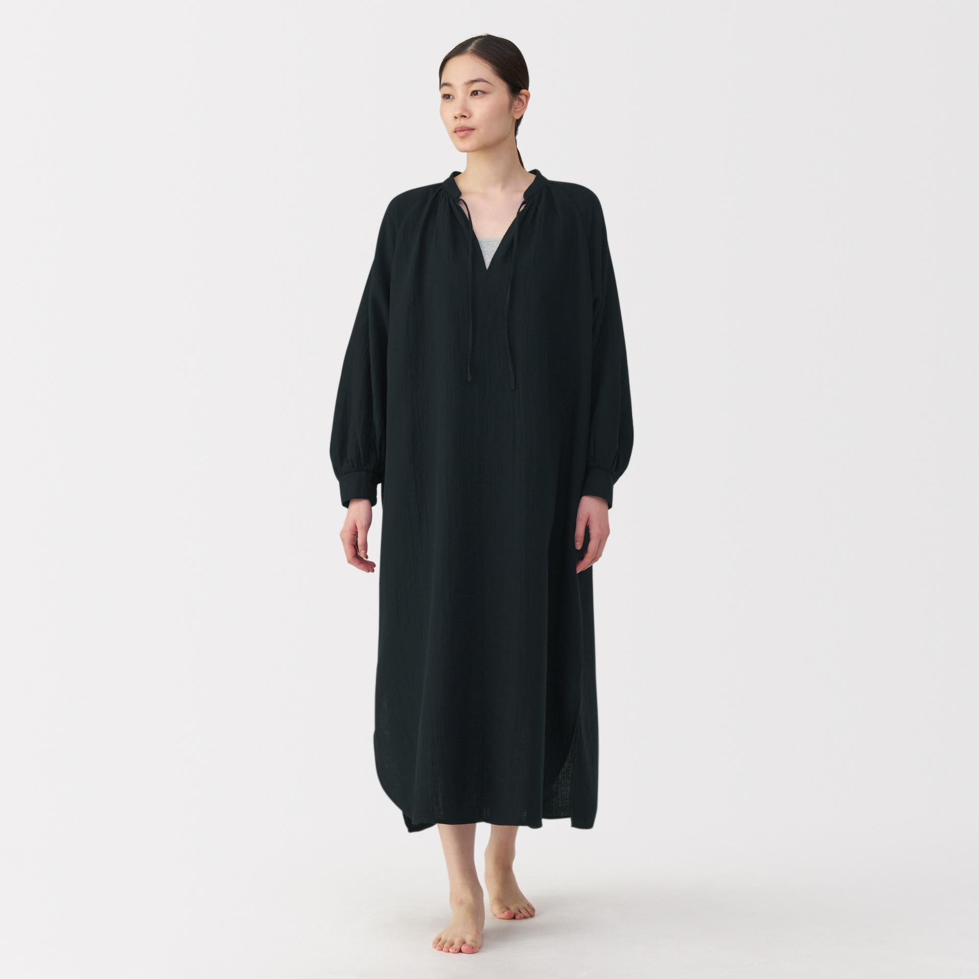 W's Crepe gauze long dress