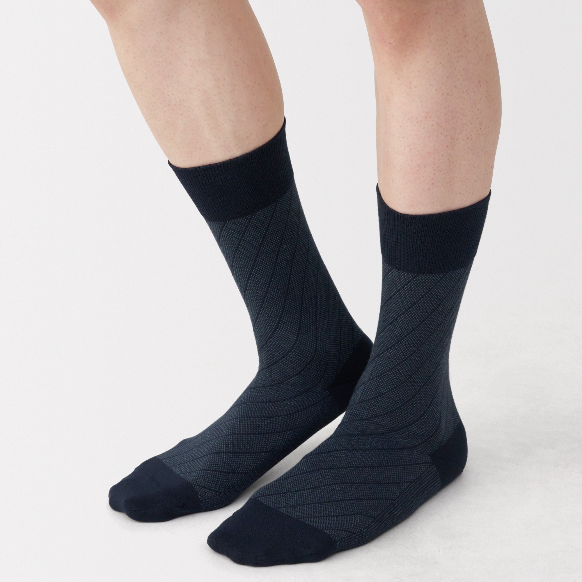 M's right angle diagonal pattern socks for business wear